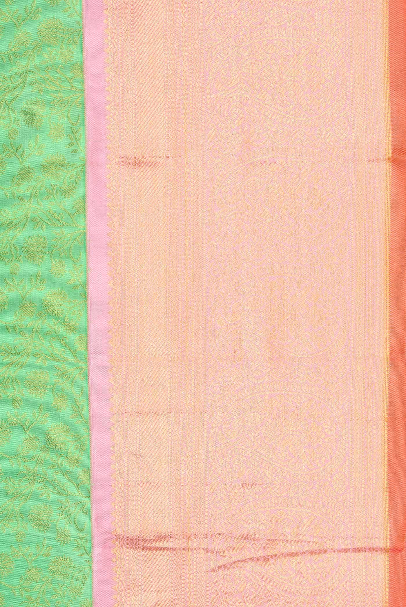 Parrot Green Kanchipuram Silk Saree