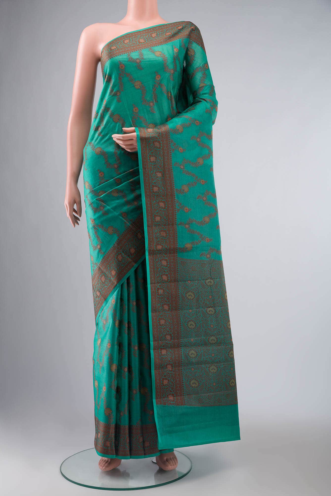 Green Blended Banarasi Raw Silk Saree