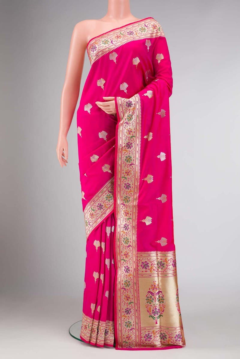 Pink Dual Tone Blended Banarasi Silk Saree