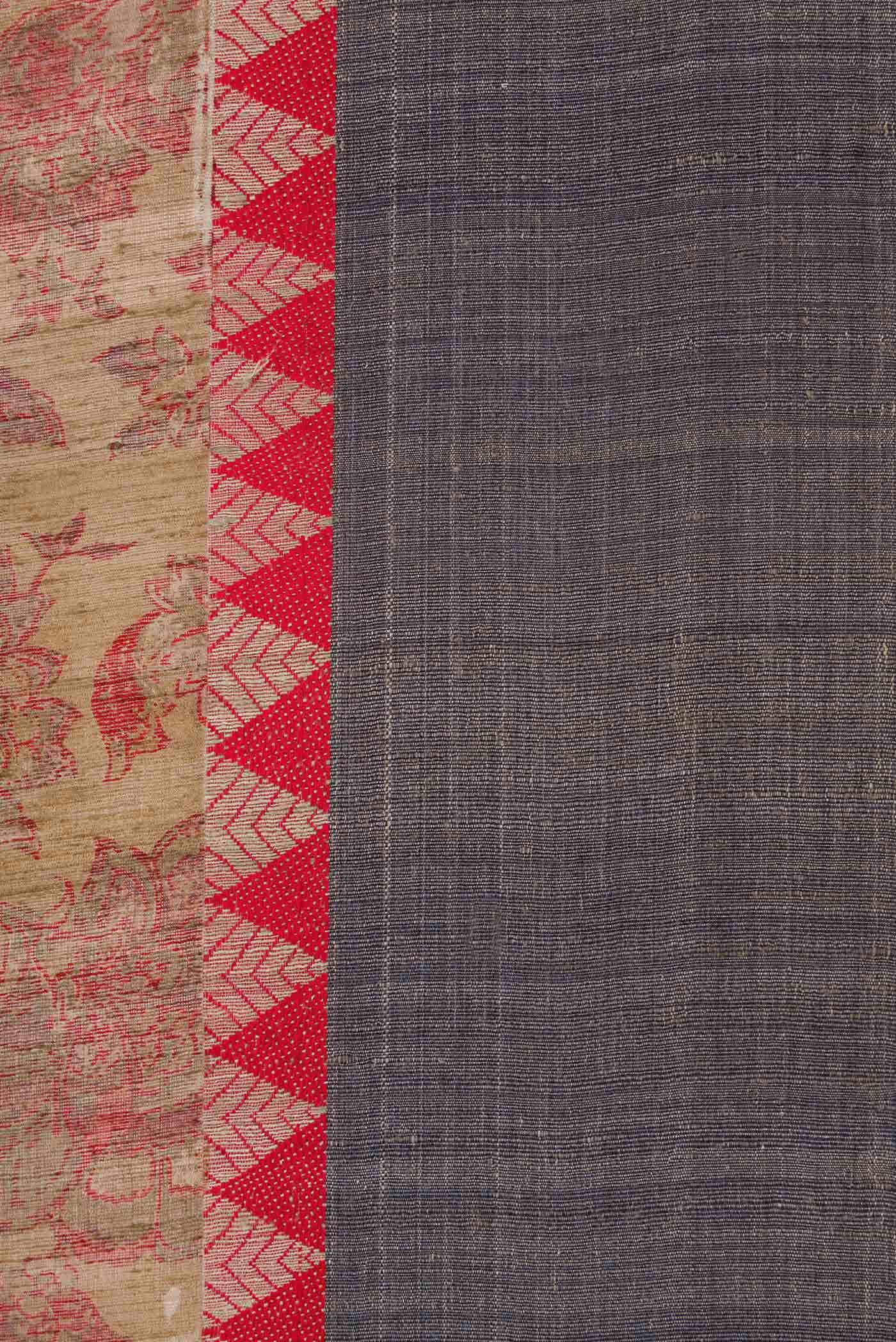 Brown Jute Silk Saree