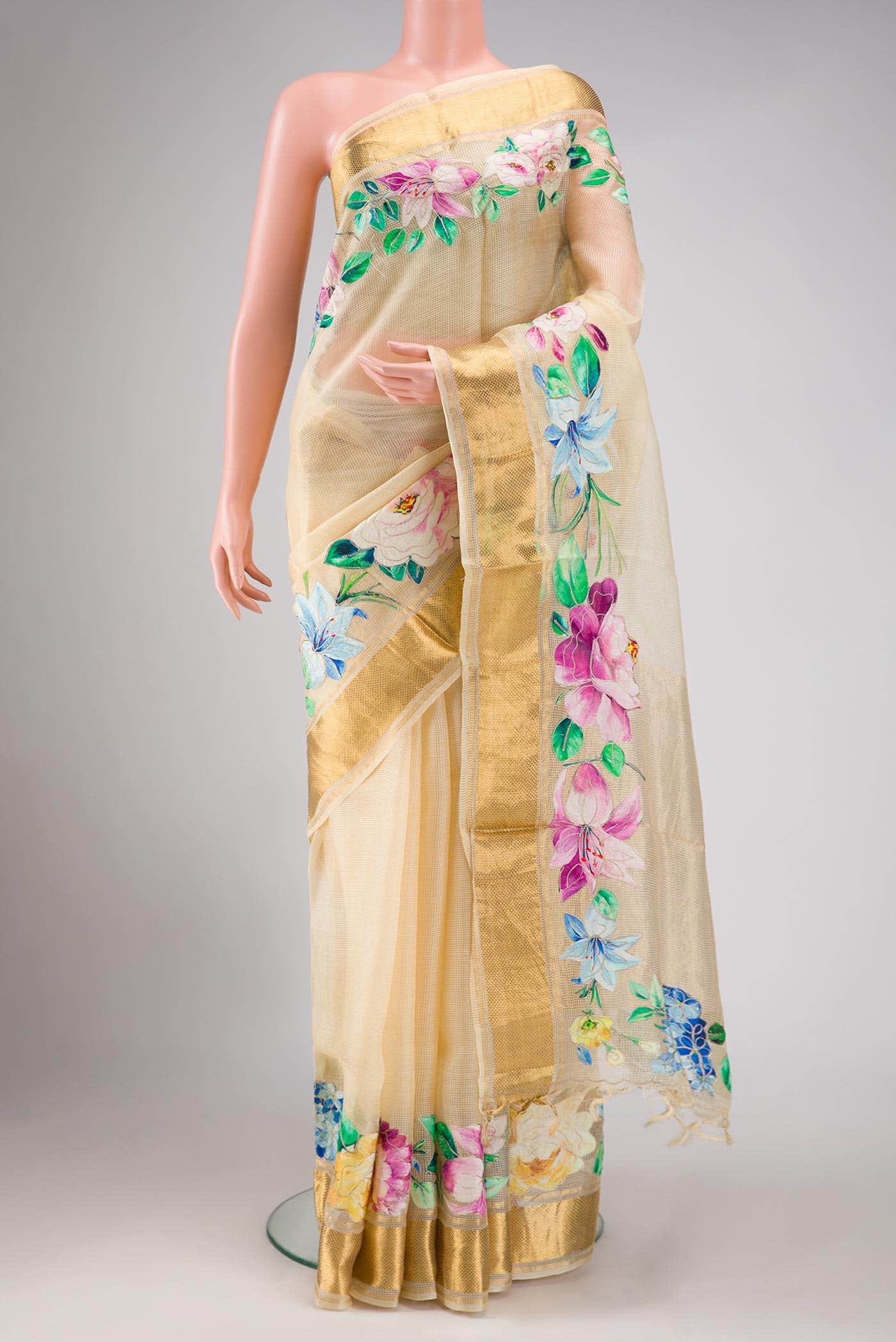 Gold Tussar Silk Saree