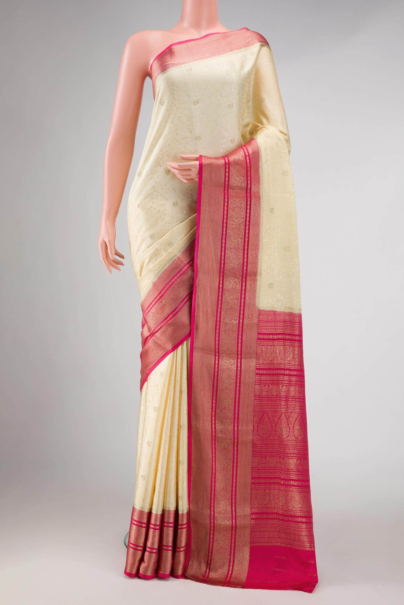 Sandal Dual Tone Mysore Crepe Saree