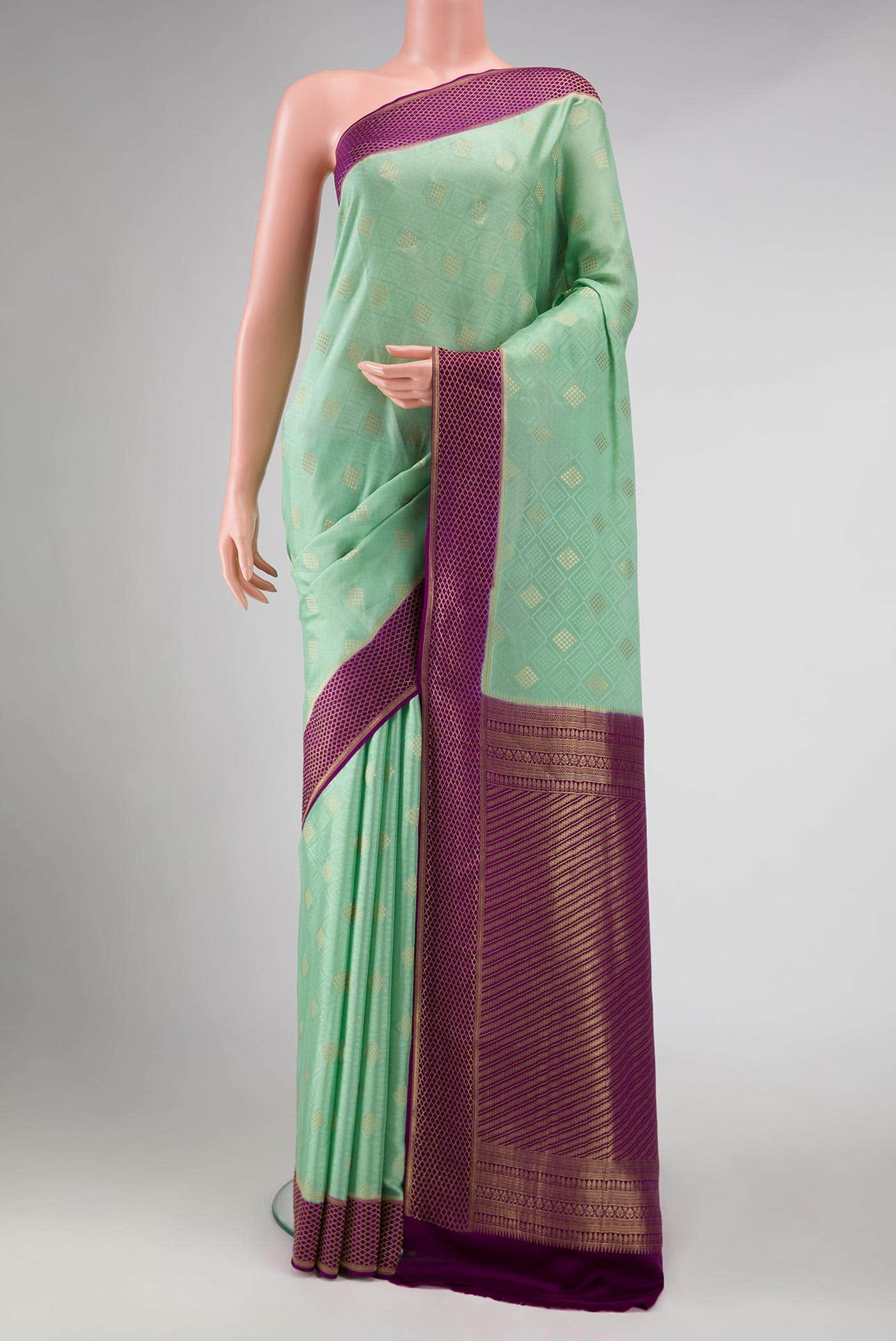 Pista Green Mysore Crepe Saree