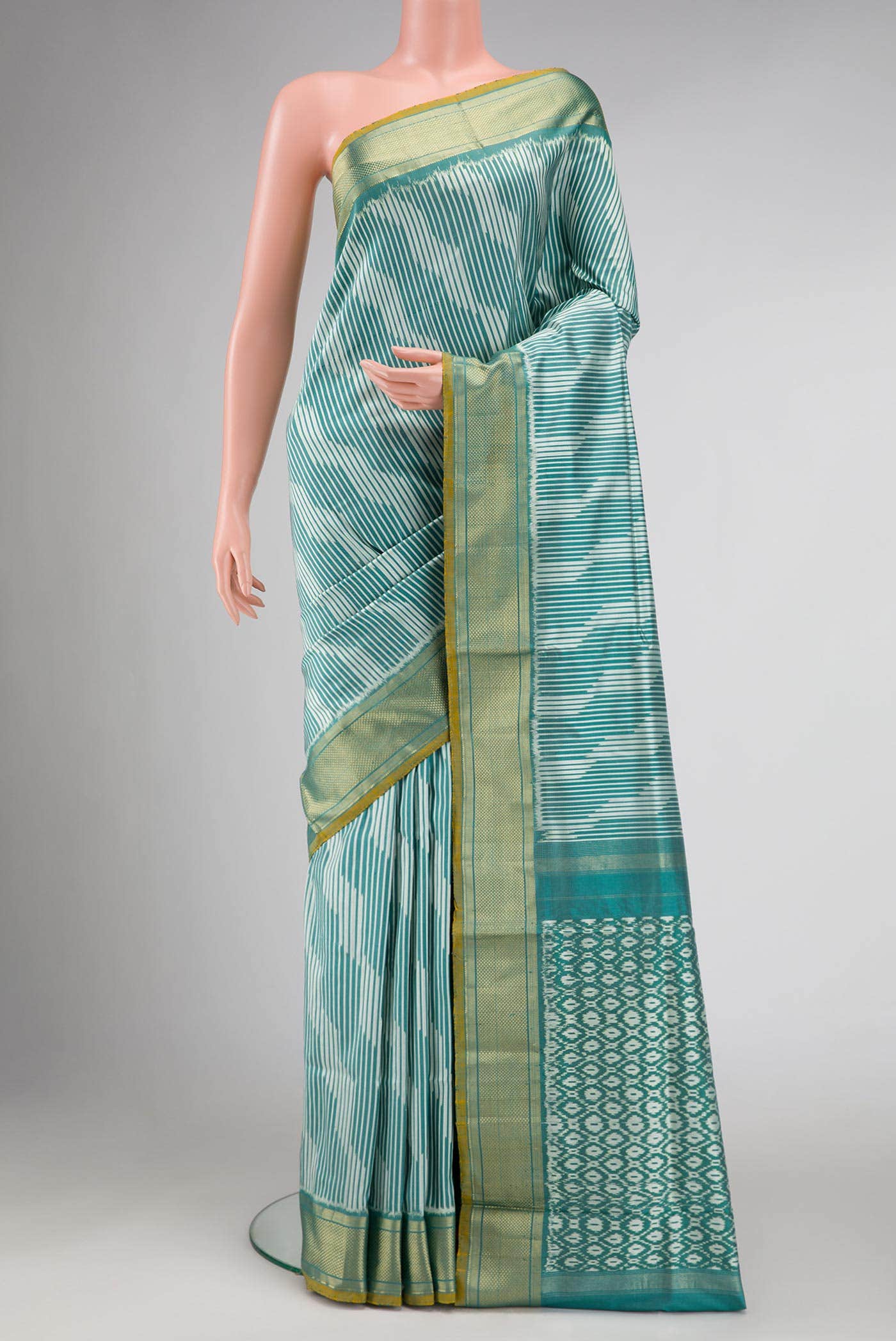 Light Blue Double Ikat Saree