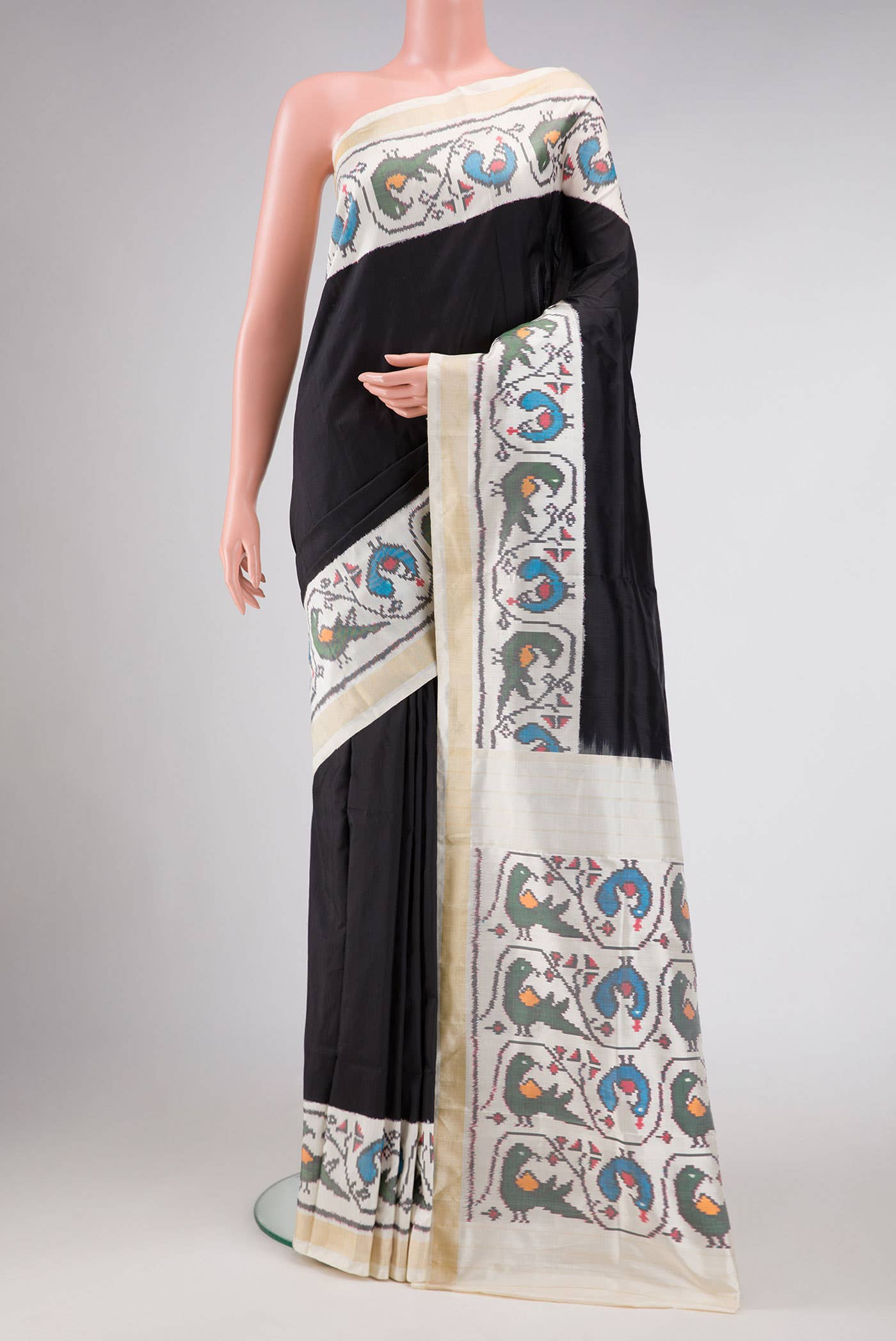 Black Double Ikat Saree