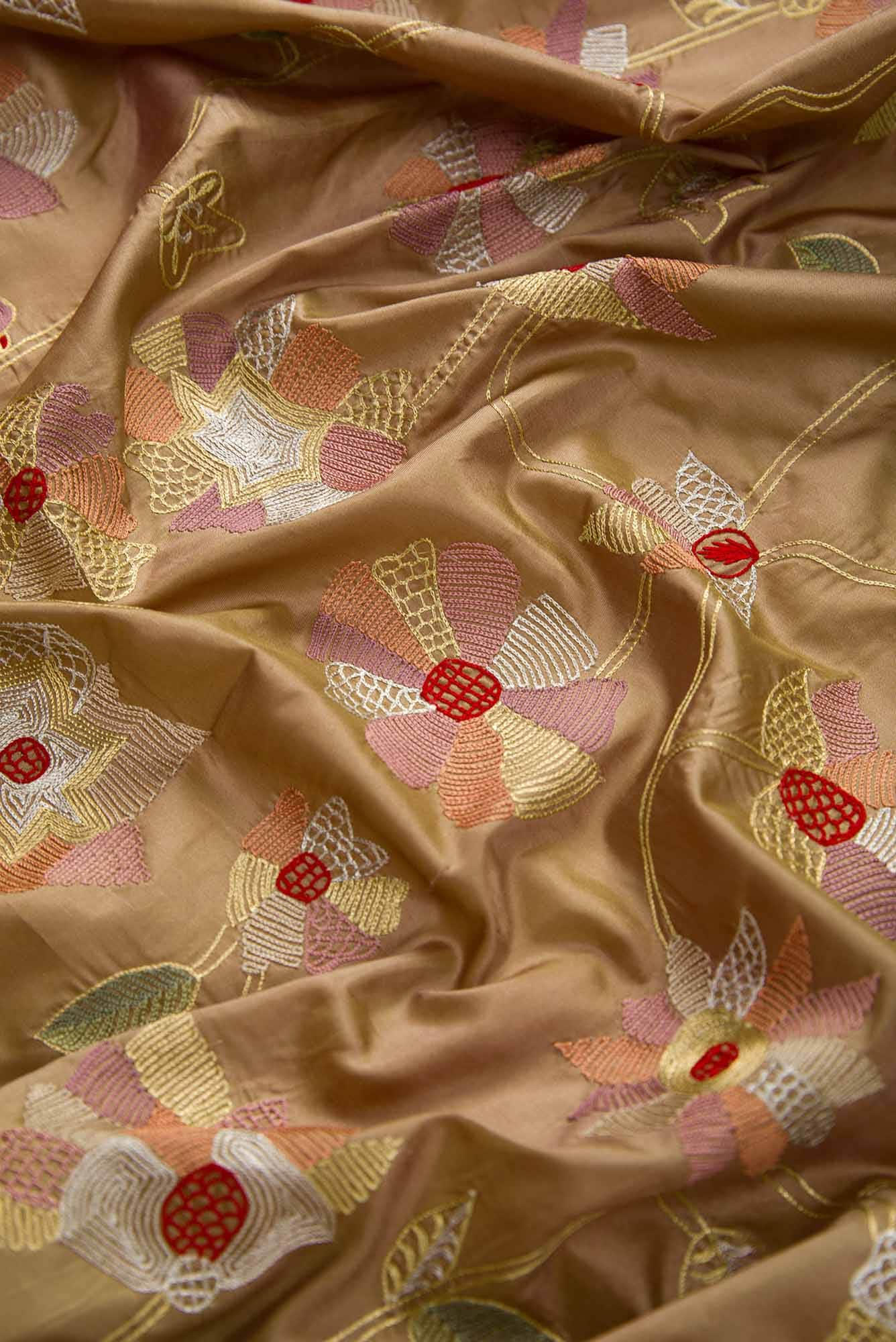 Brown Dual Tone Banarasi Silk Saree