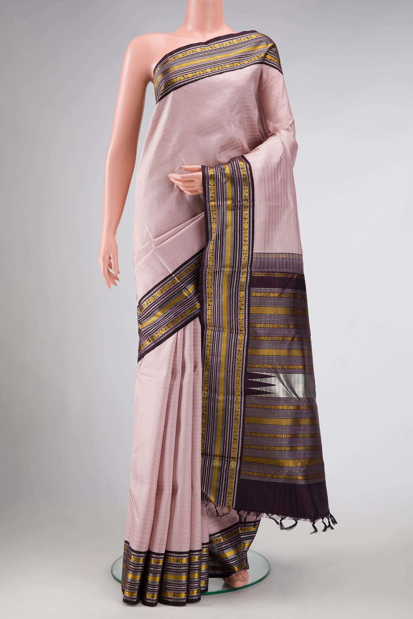 Lilac Dual Tone Kanchipuram Silk Saree