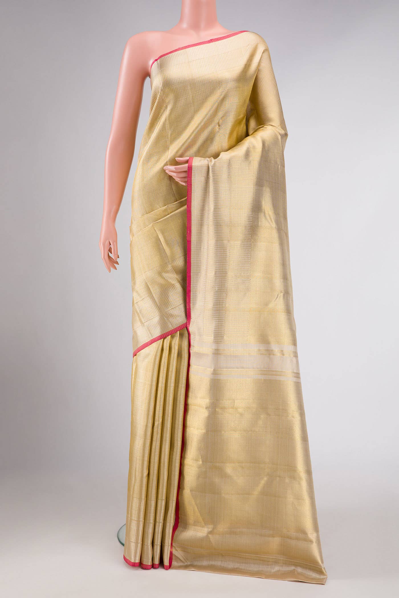 Gold Dual Tone Kanchipuram Tissue Silk Saree