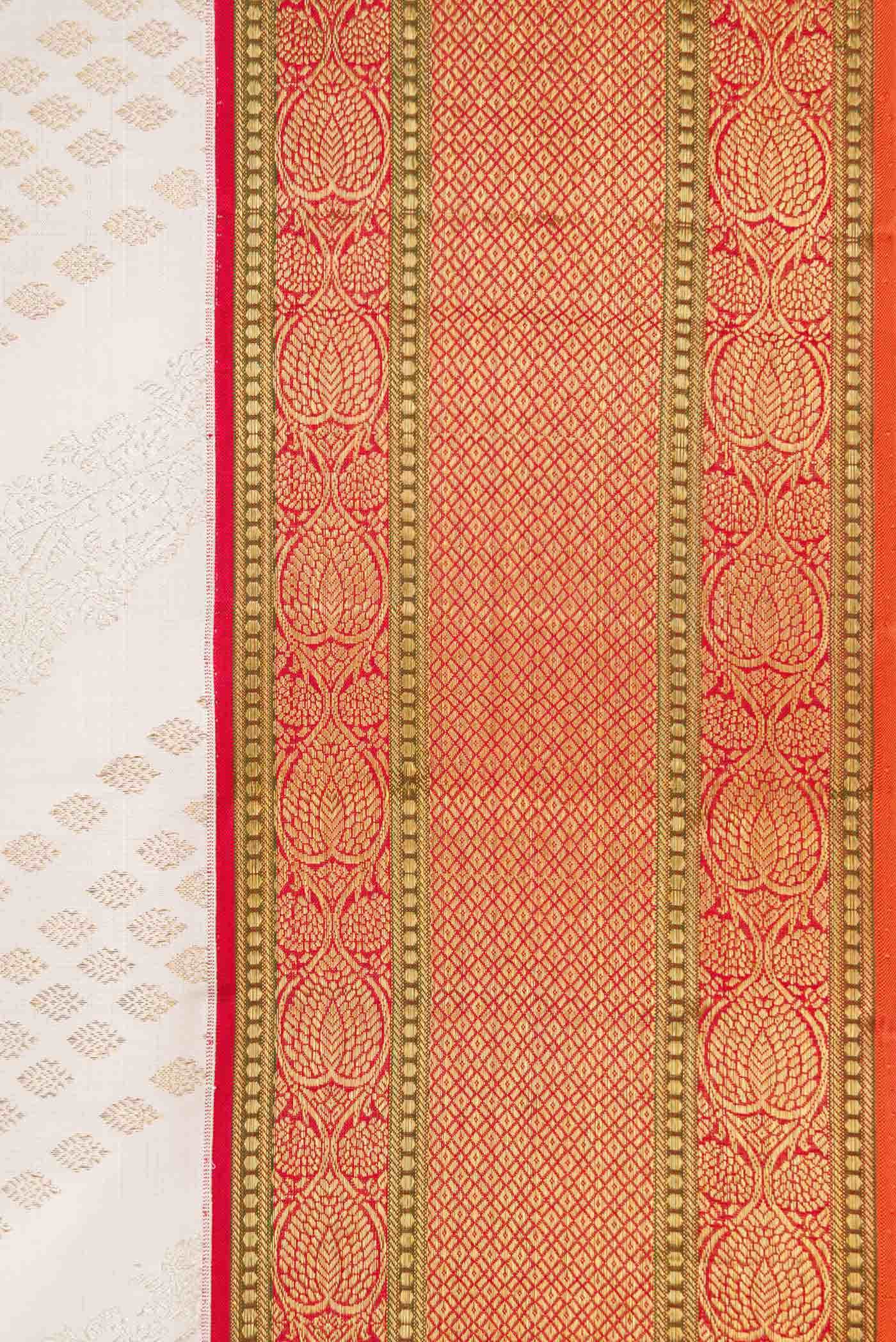 Off White Kanchipuram Silk Saree