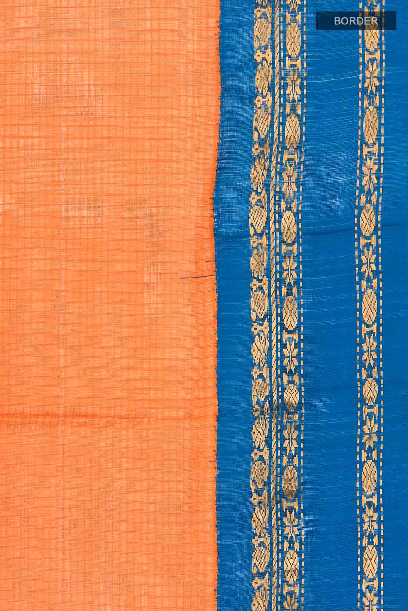 Orange Cotton Saree