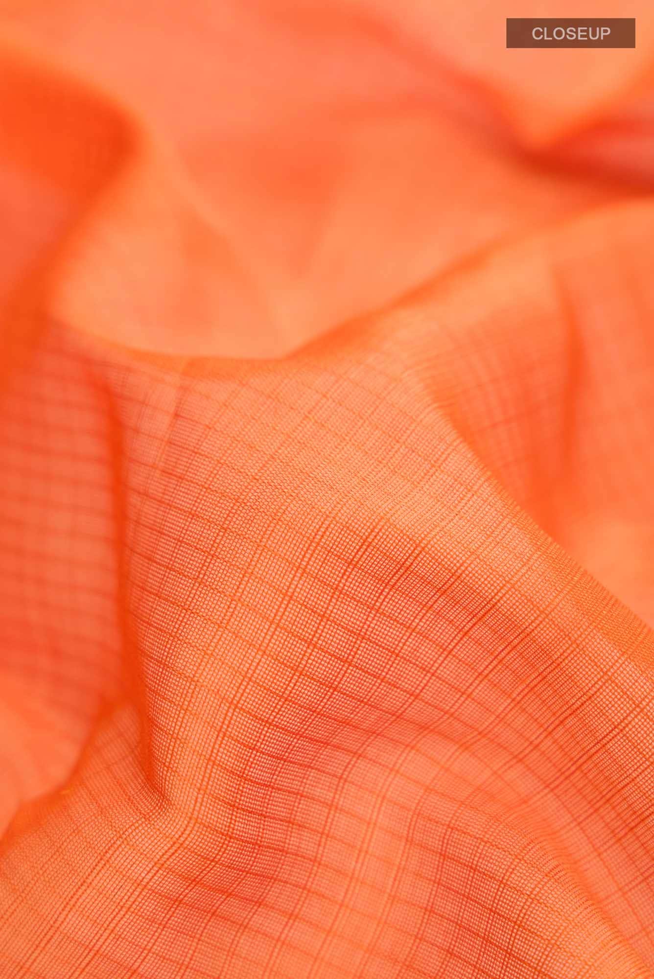 Orange Cotton Saree