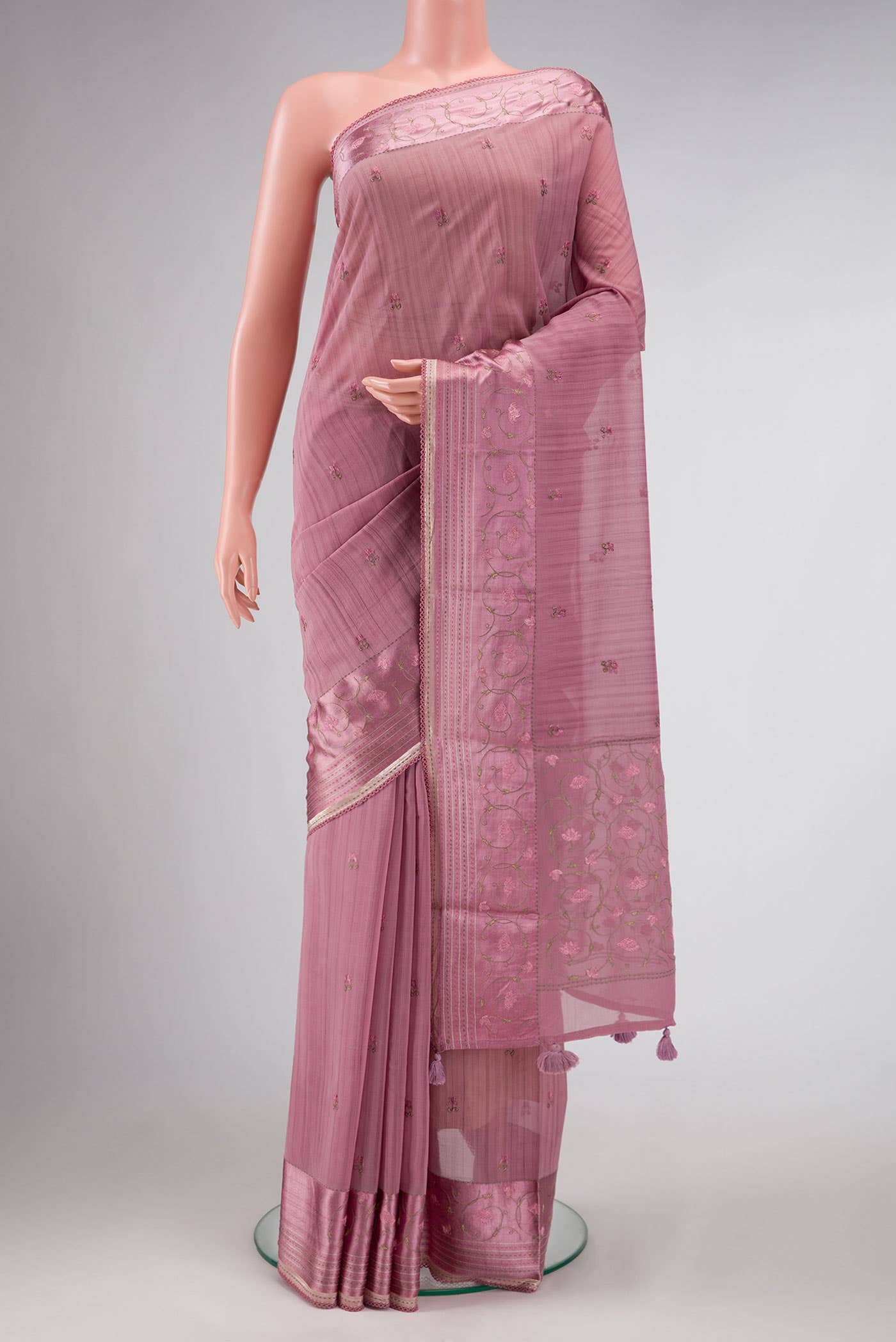 Lavender Dual Tone Mysore Georgette Saree