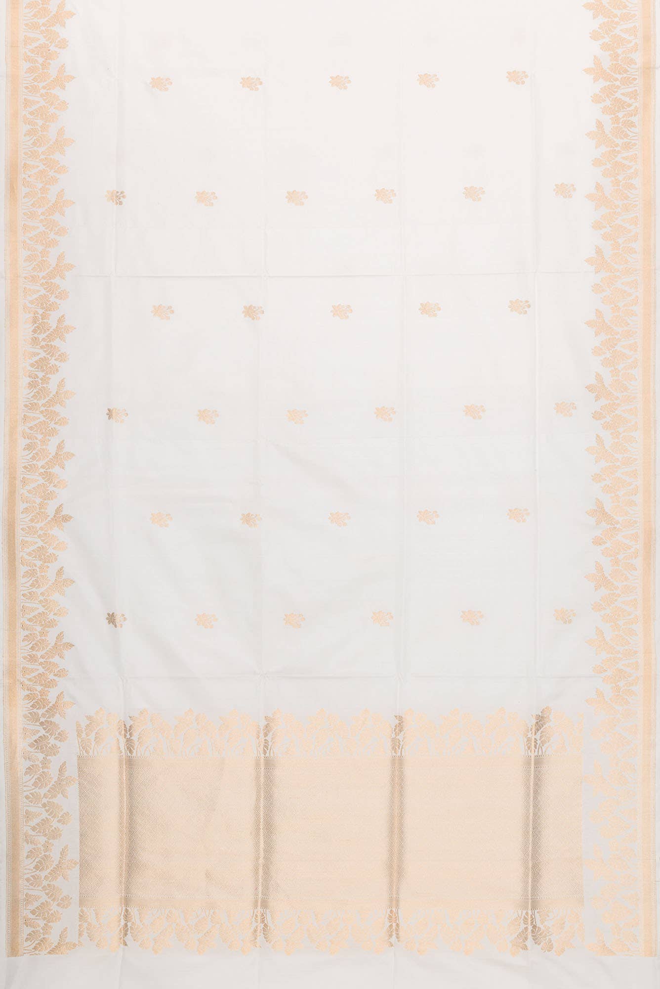 Off White Dual Tone Banarasi Silk Saree