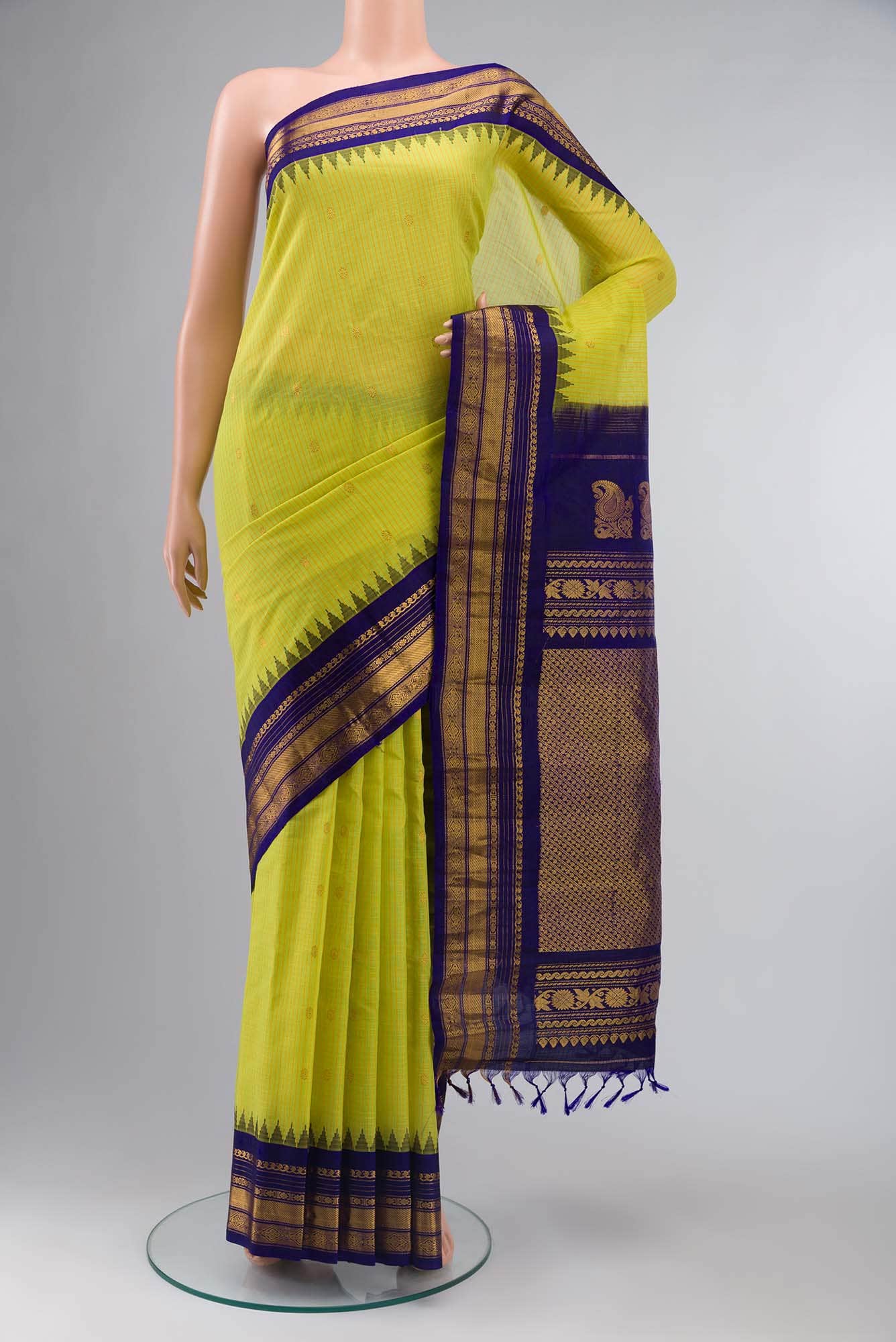 Green Gadwal Silk Cotton Saree