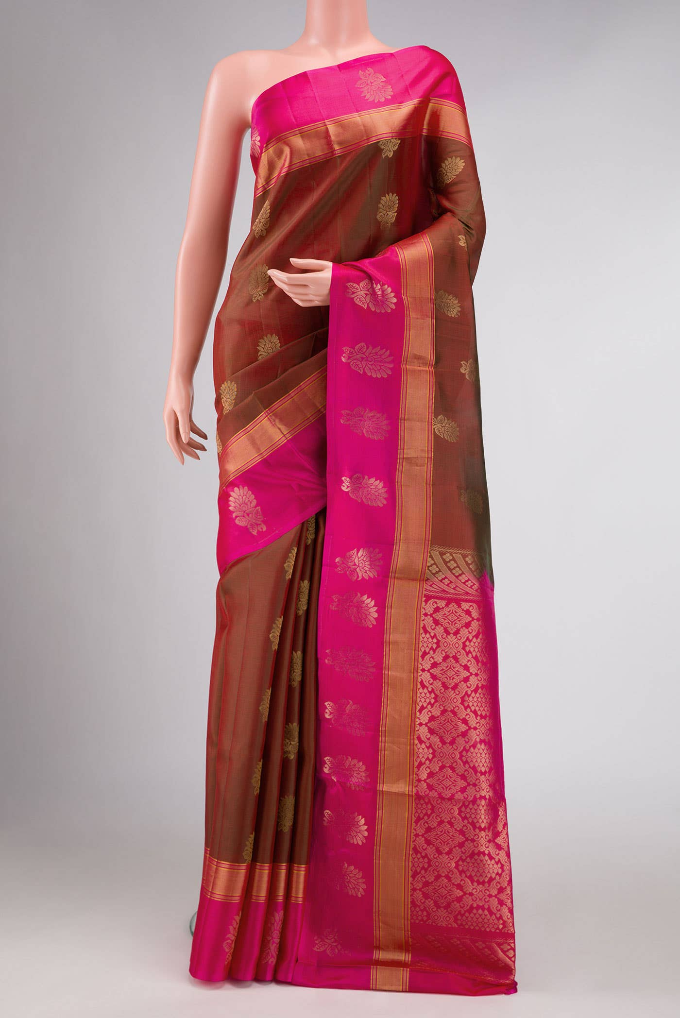 Maroon Dual Tone Soft Silk Saree