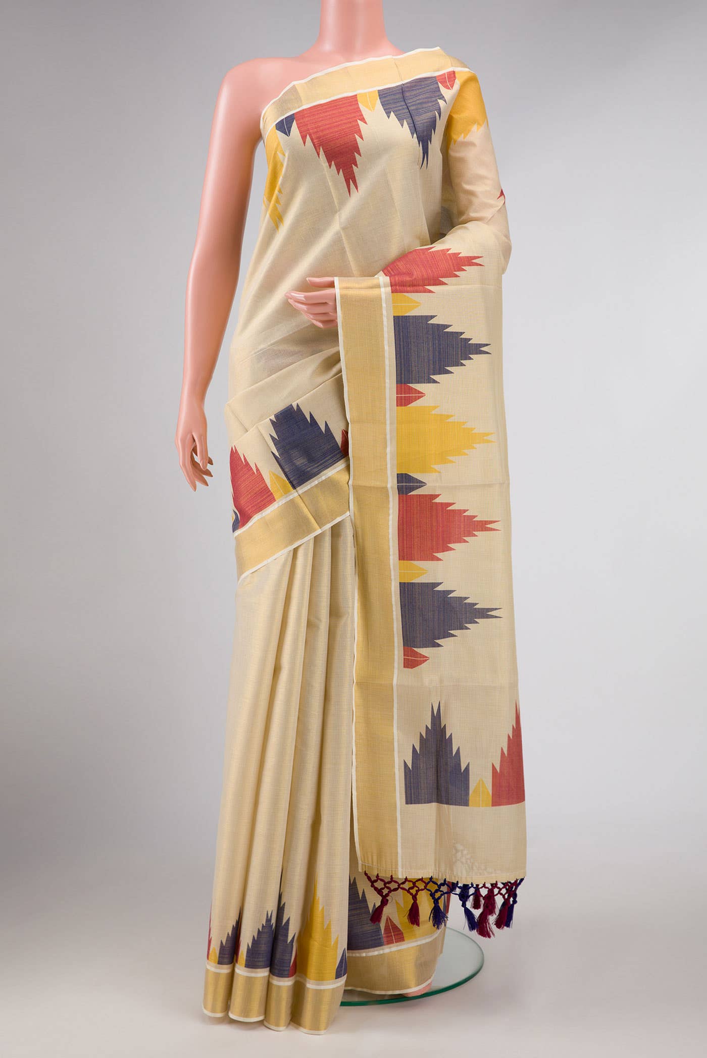 Gold Dual Tone Kerala Cotton Saree