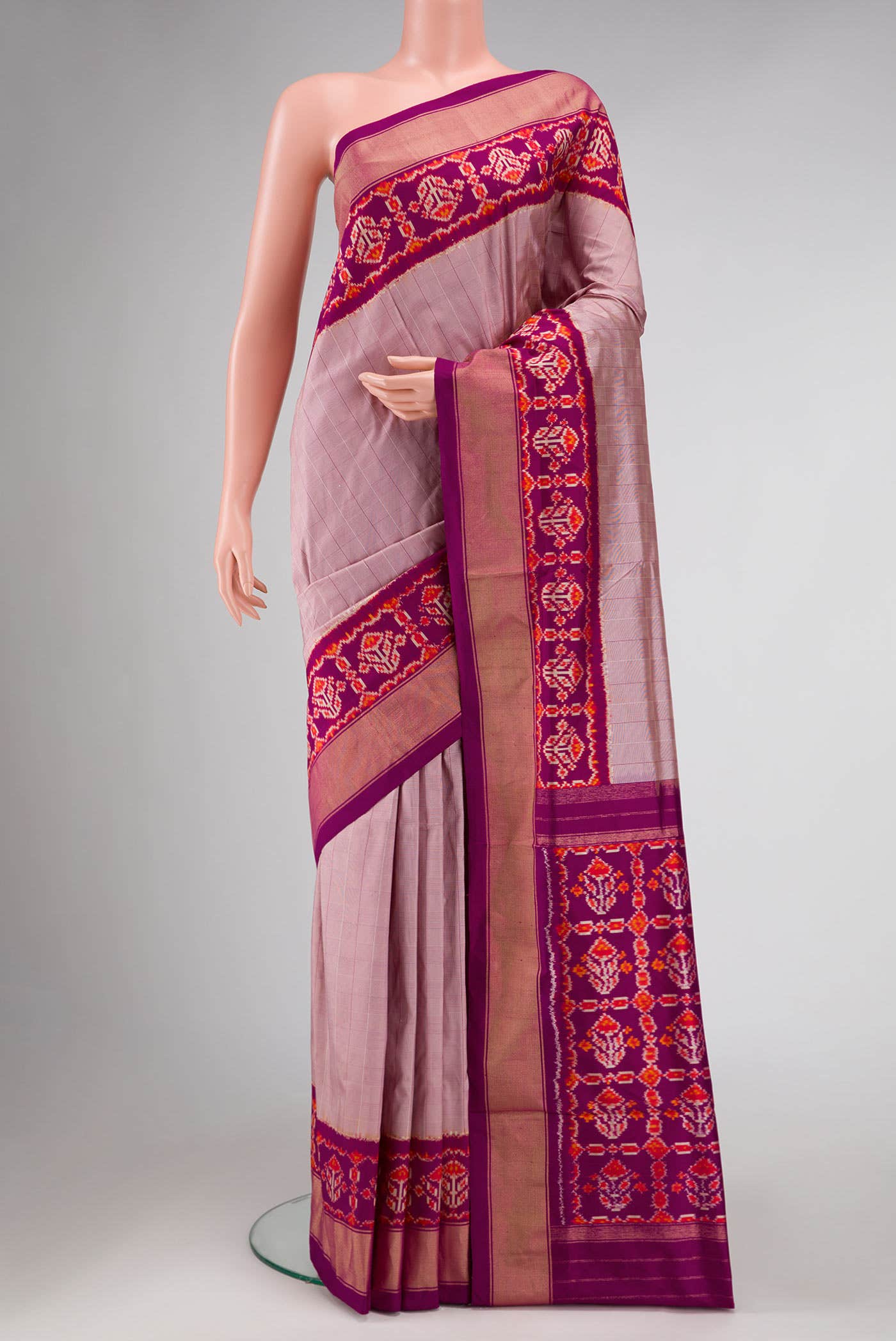 Pink Double Ikat Saree