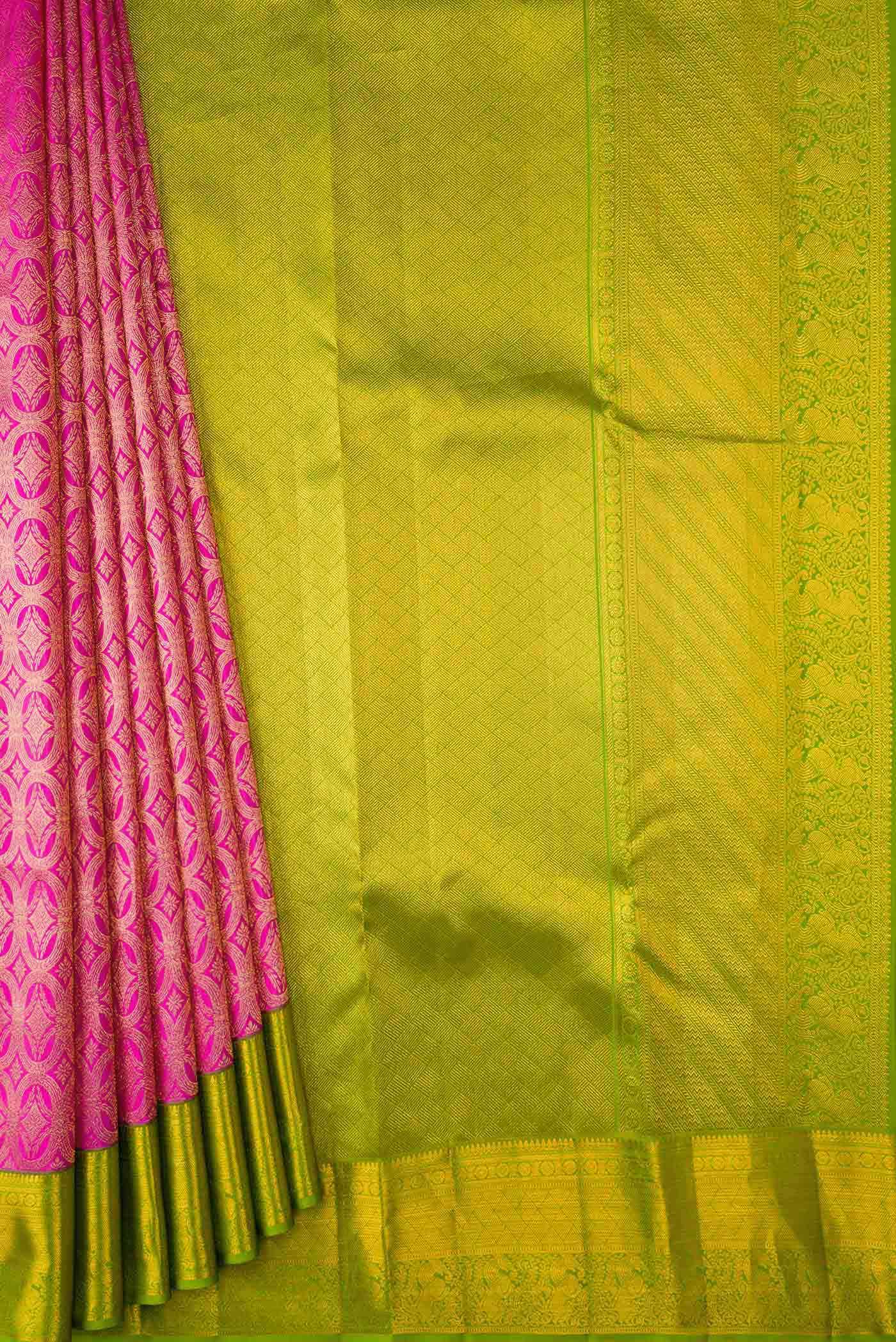 Pink Dual Tone Kanchipuram Silk Saree