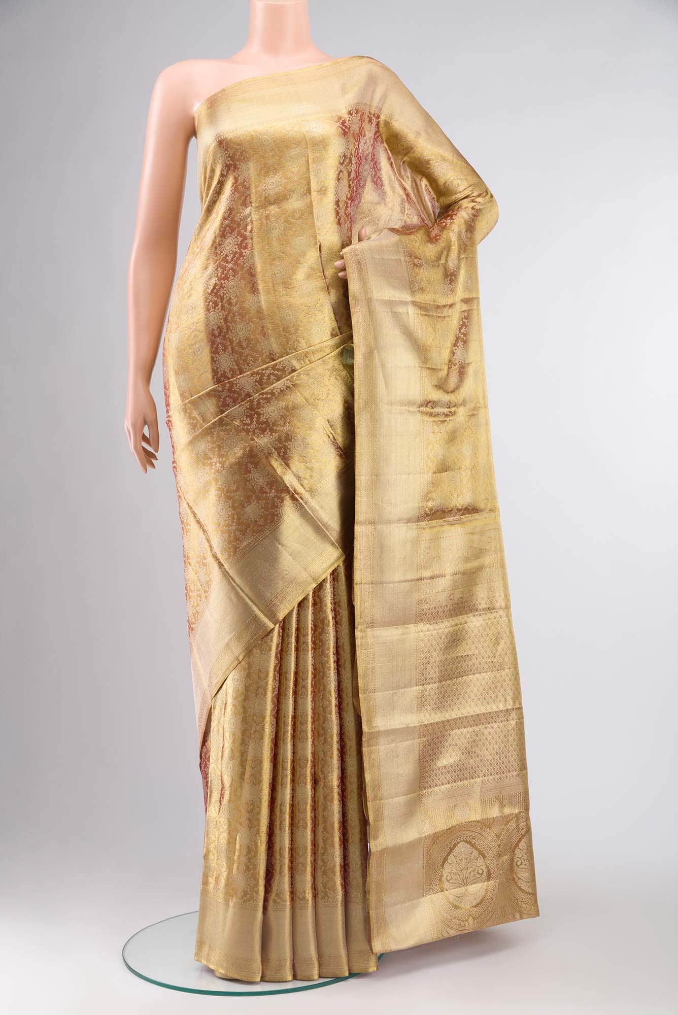 Gold Kanchipuram Tissue Silk Saree