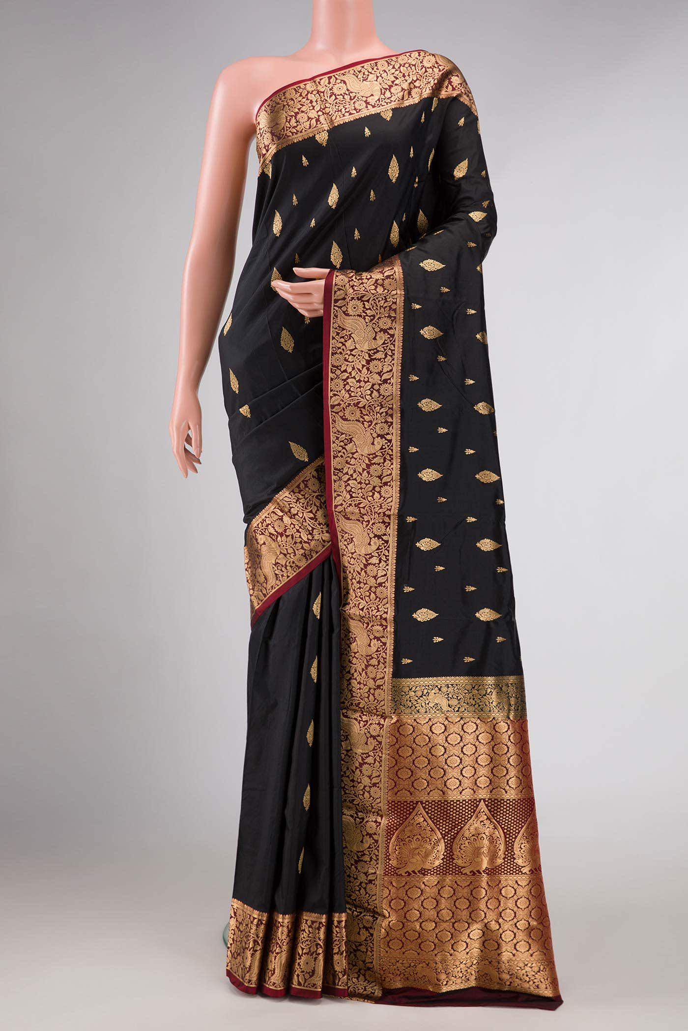 Black Kanchipuram Silk Saree