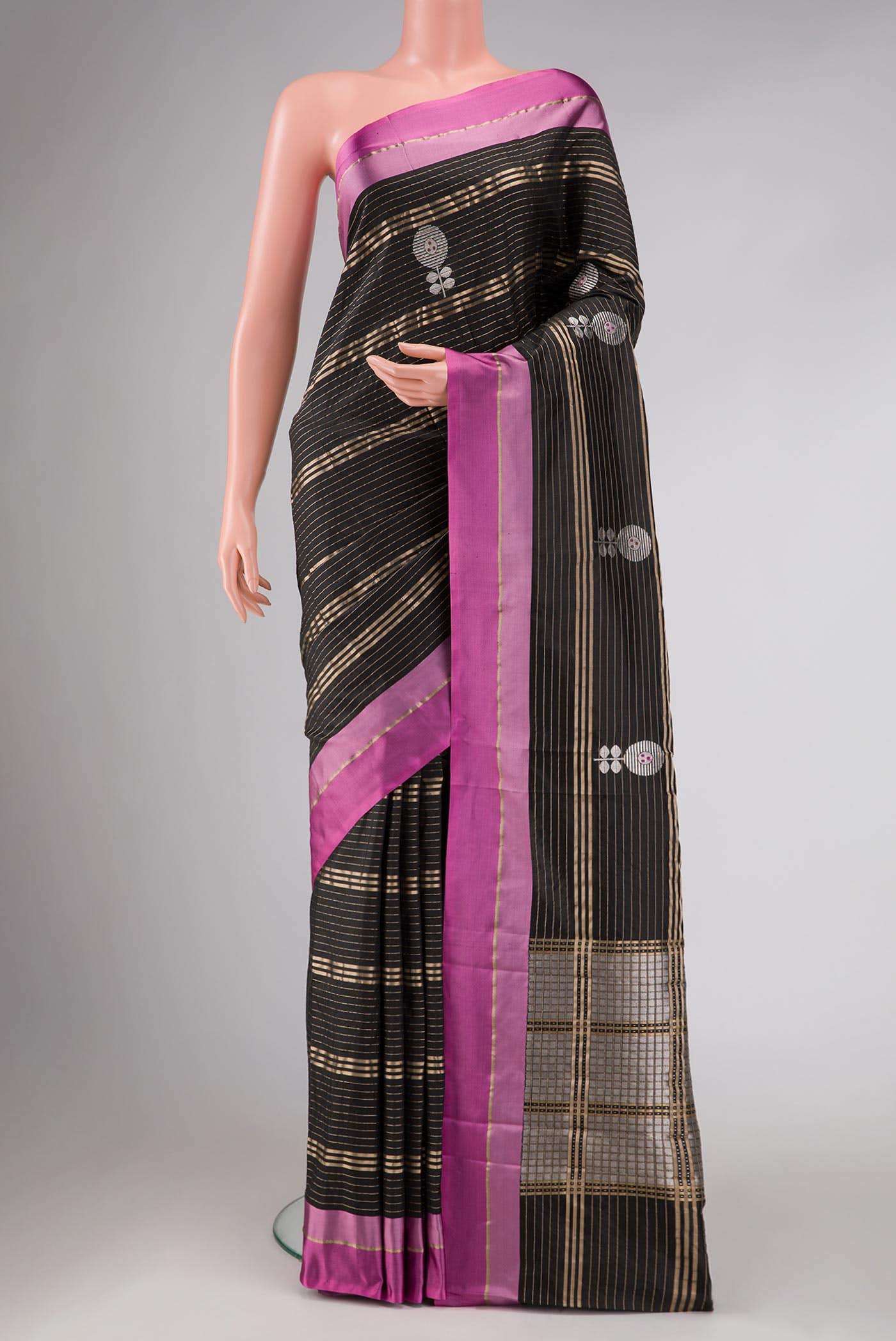 Black Banarasi Silk Saree