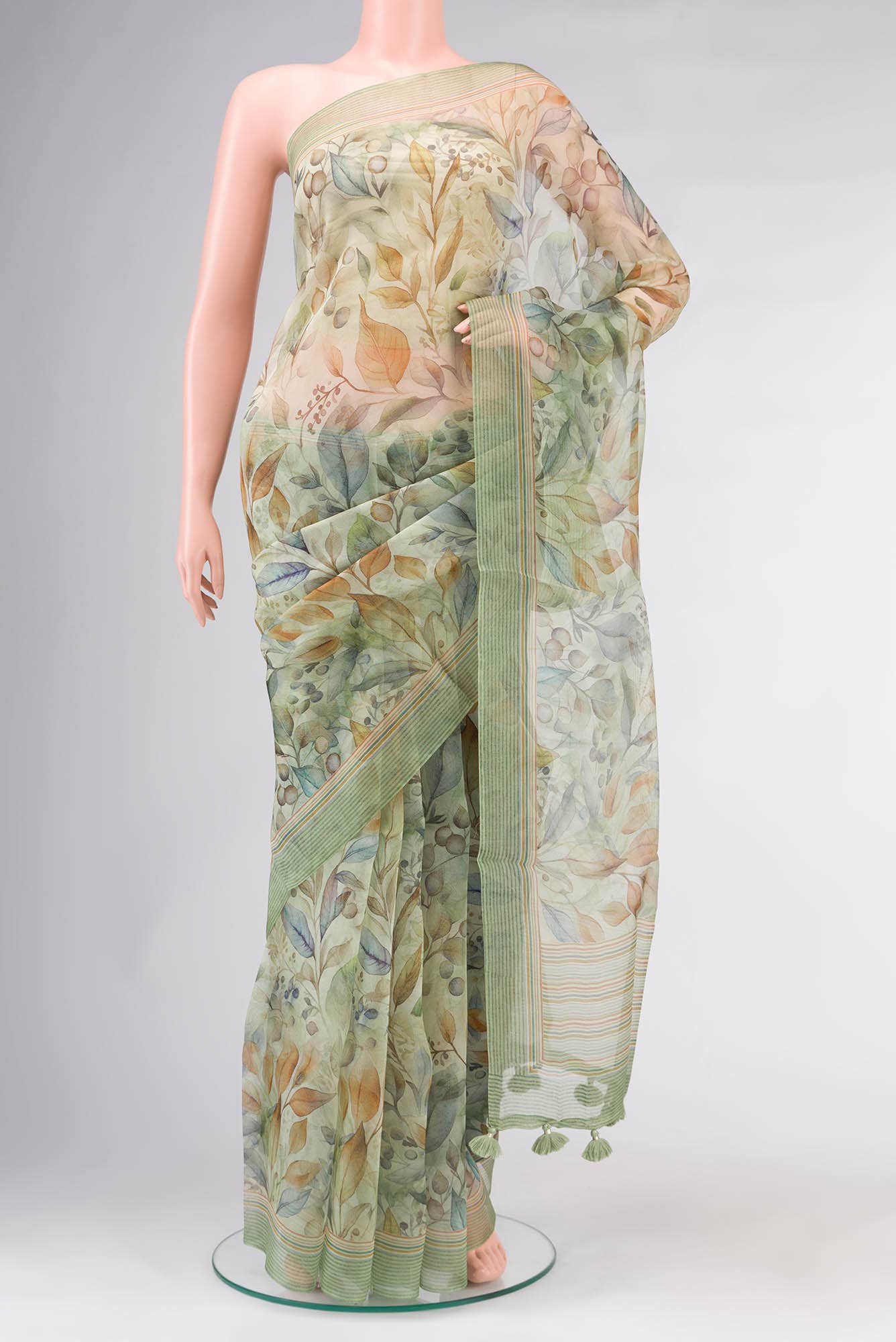 Green Organza Silk Saree