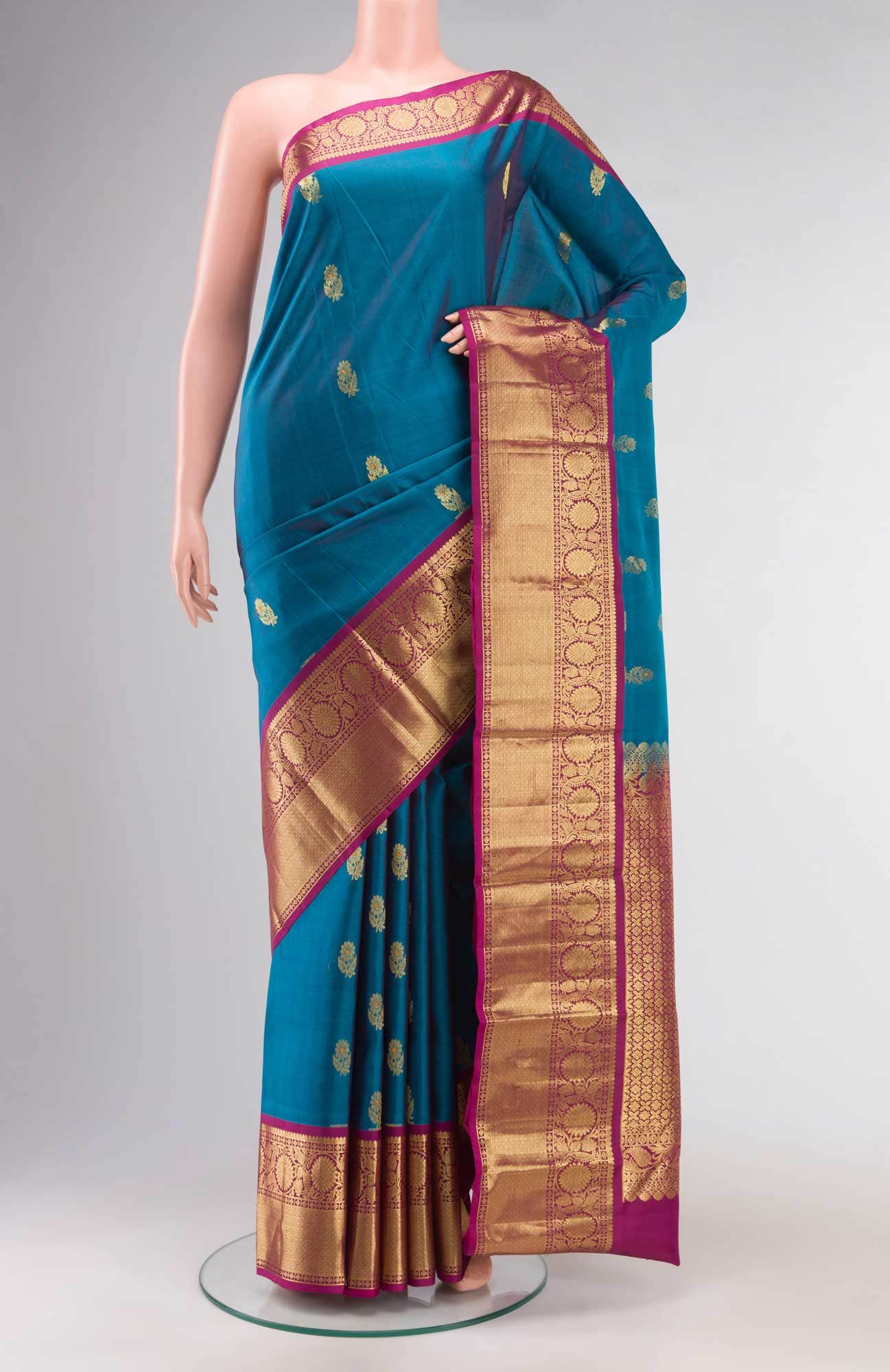 Blue Kanchipuram Silk Saree