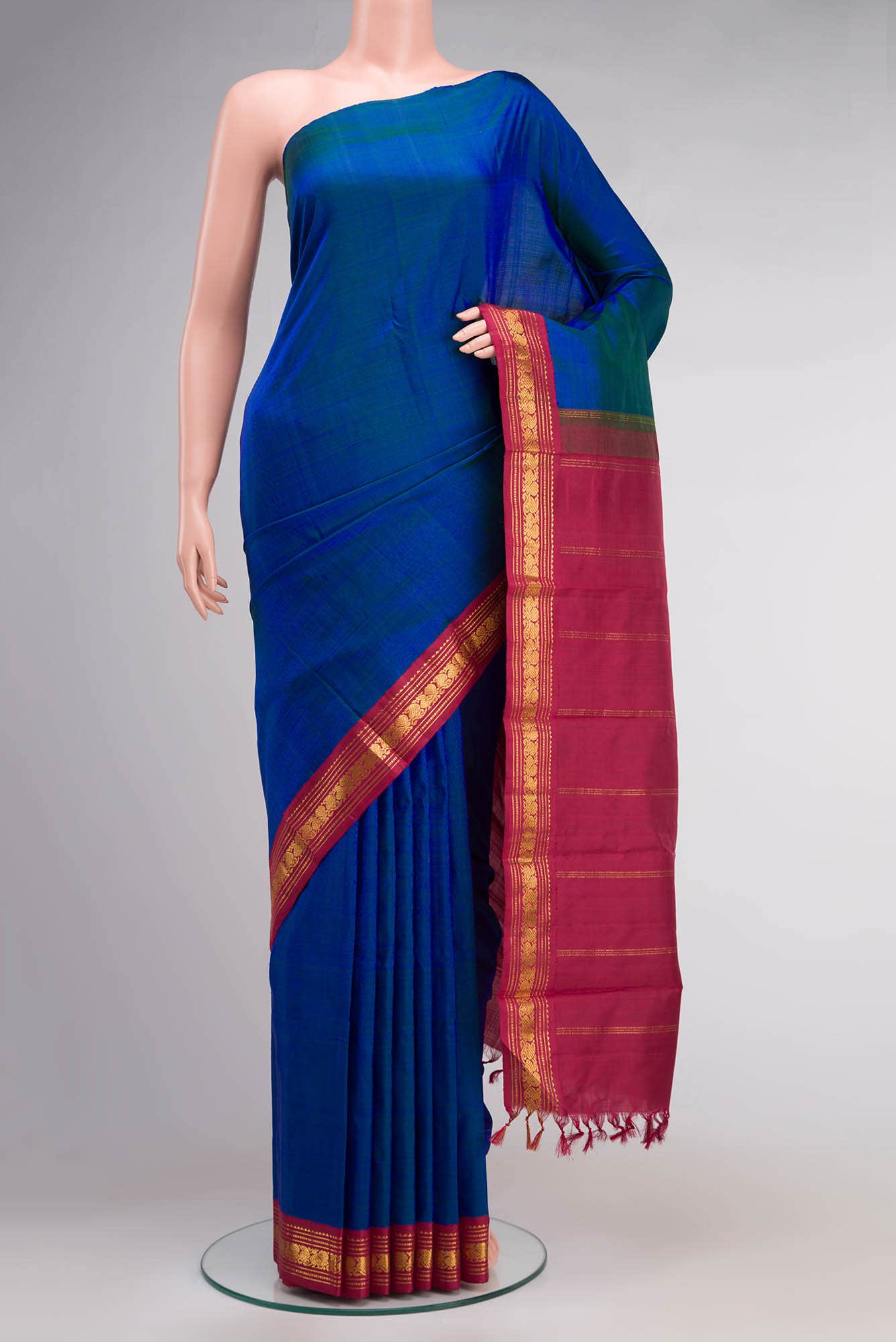 Blue Kanchipuram Silk Saree