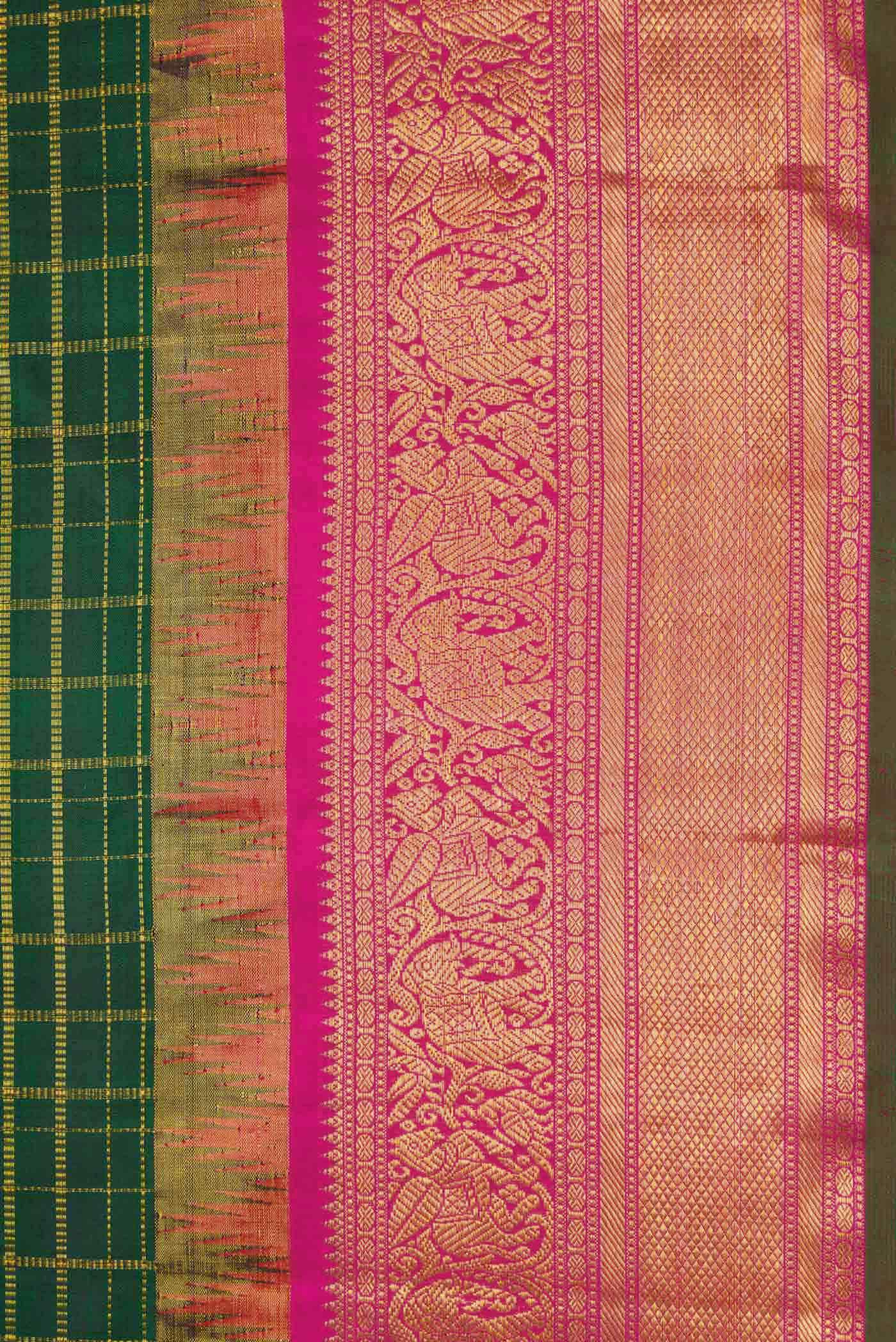 Bottle Green Kanchipuram Silk Saree