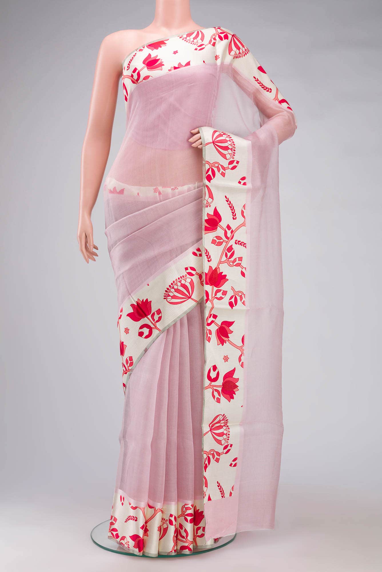 Lavender Organza Silk Saree