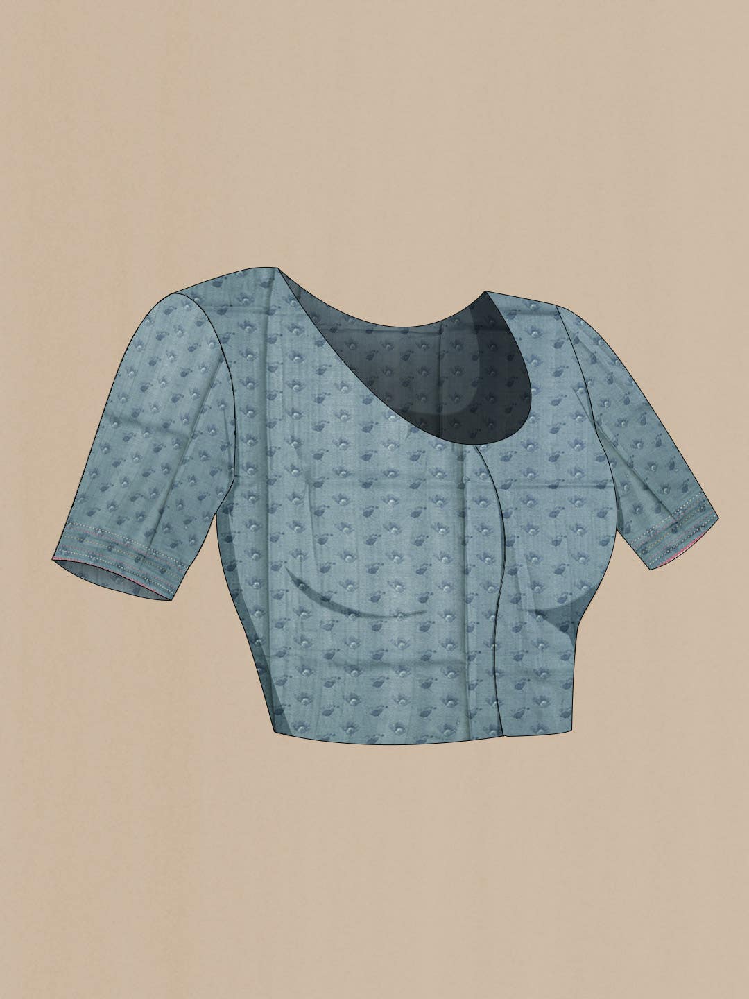 Grey Bhagalpuri Tussar Silk Saree