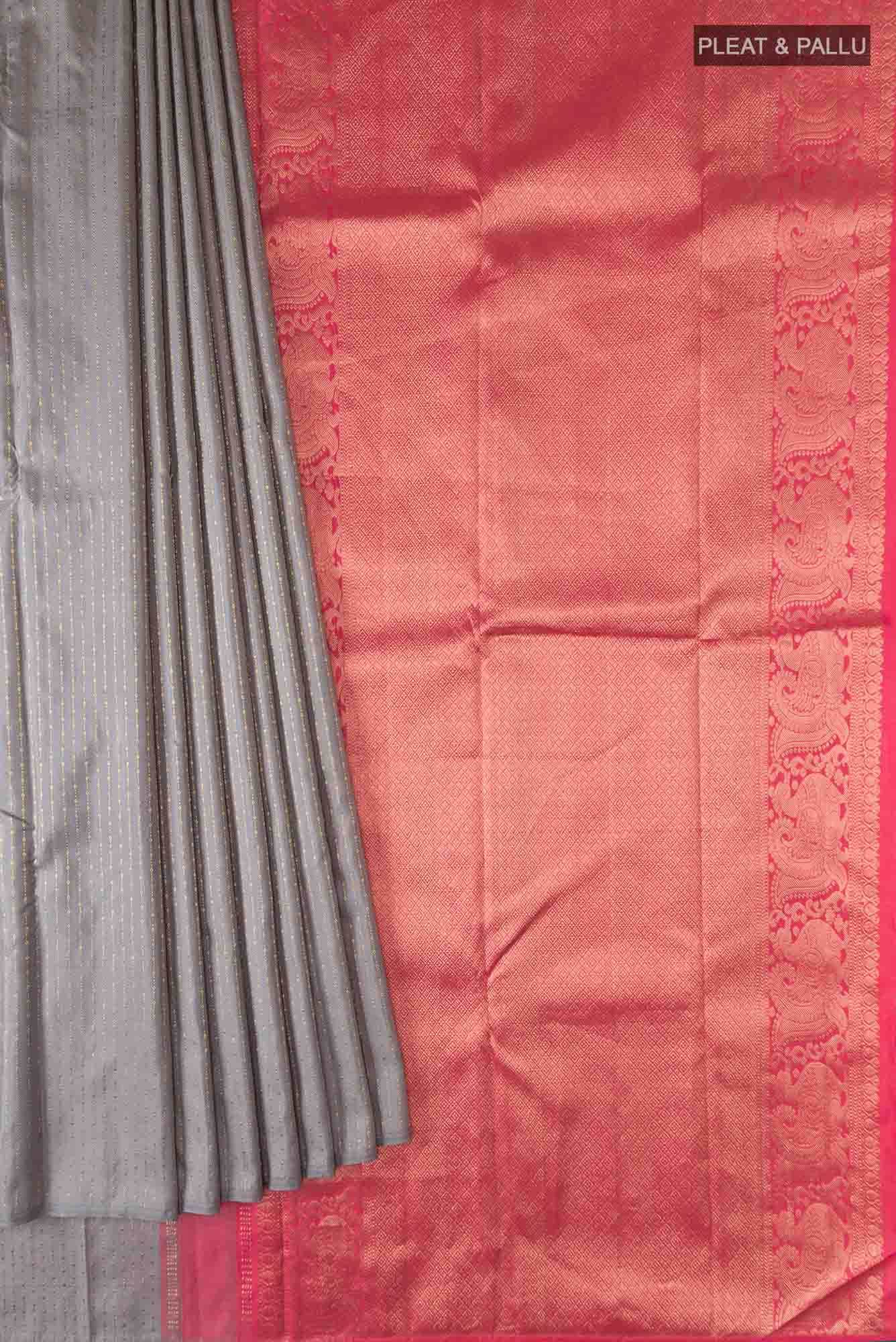 Grey Kanchipuram Silk Saree