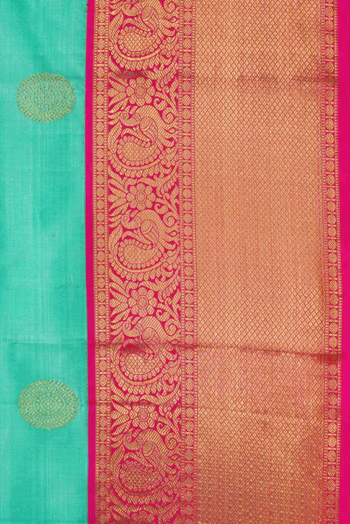 Sea Green Kanchipuram Silk Saree
