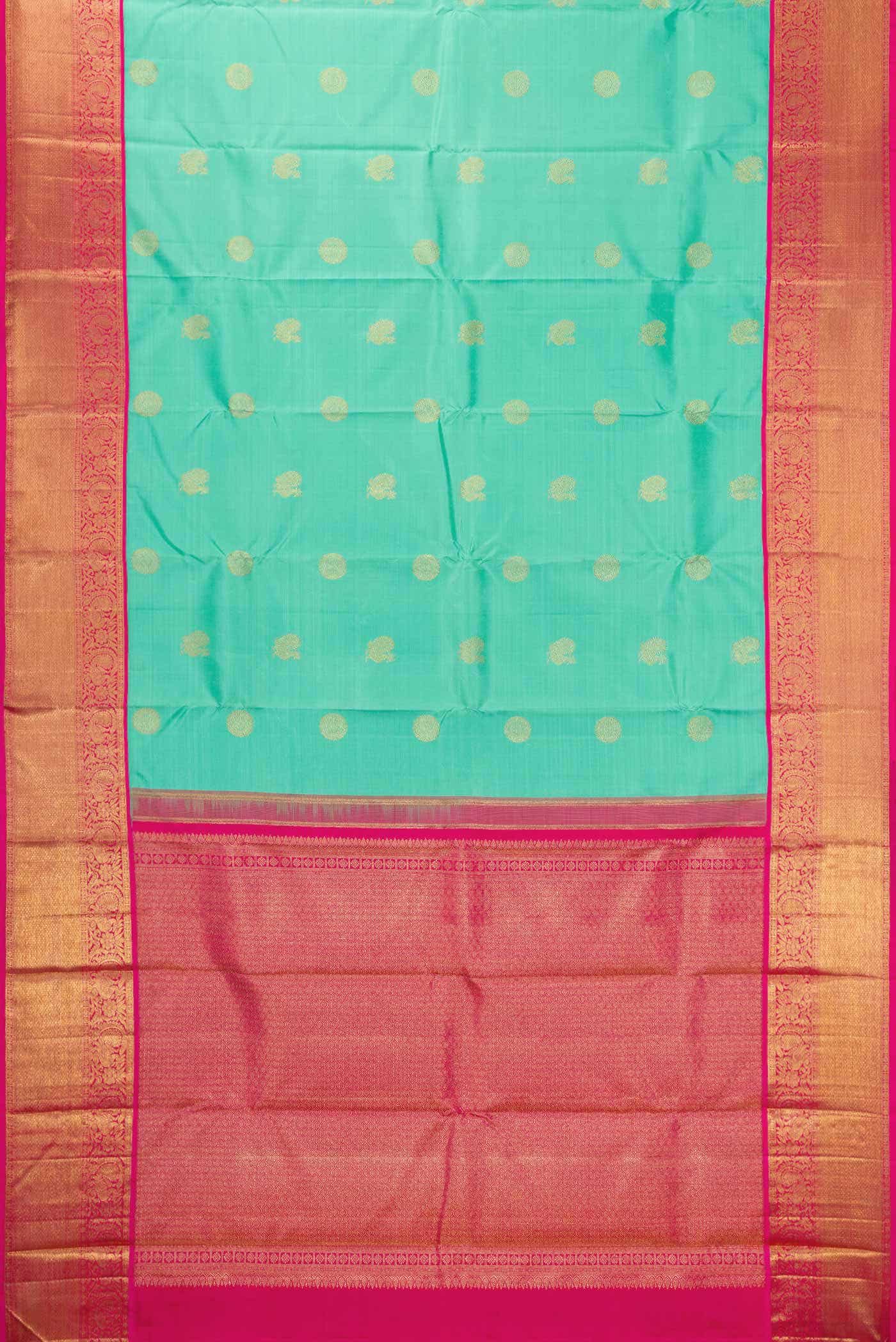 Sea Green Kanchipuram Silk Saree