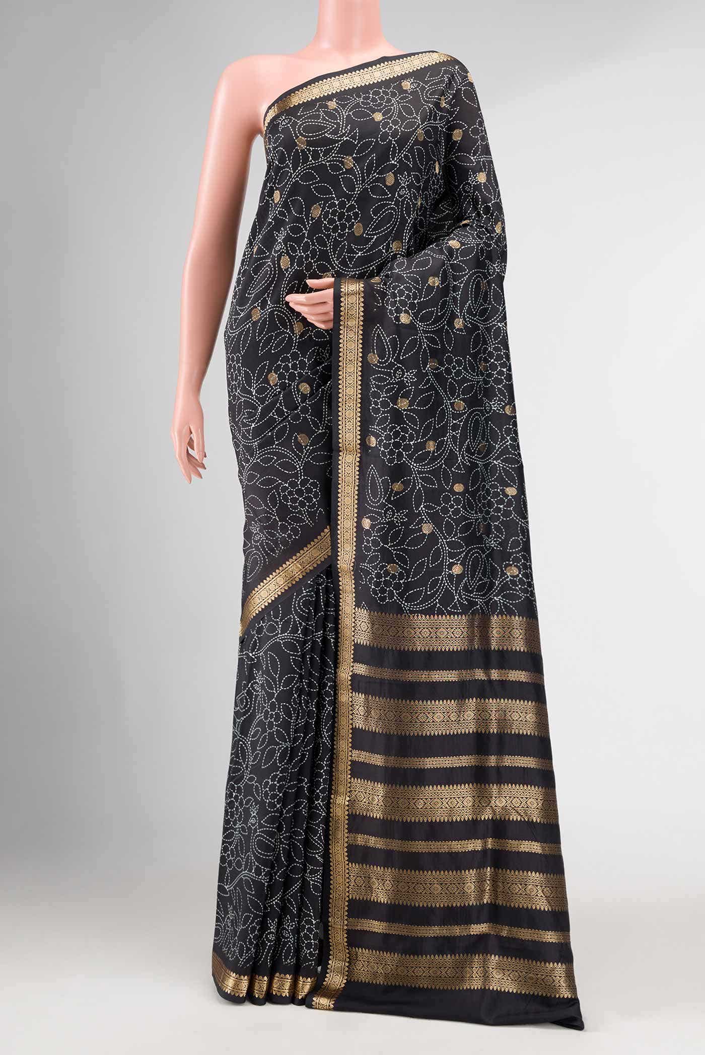 Black Kanchipuram Silk Saree