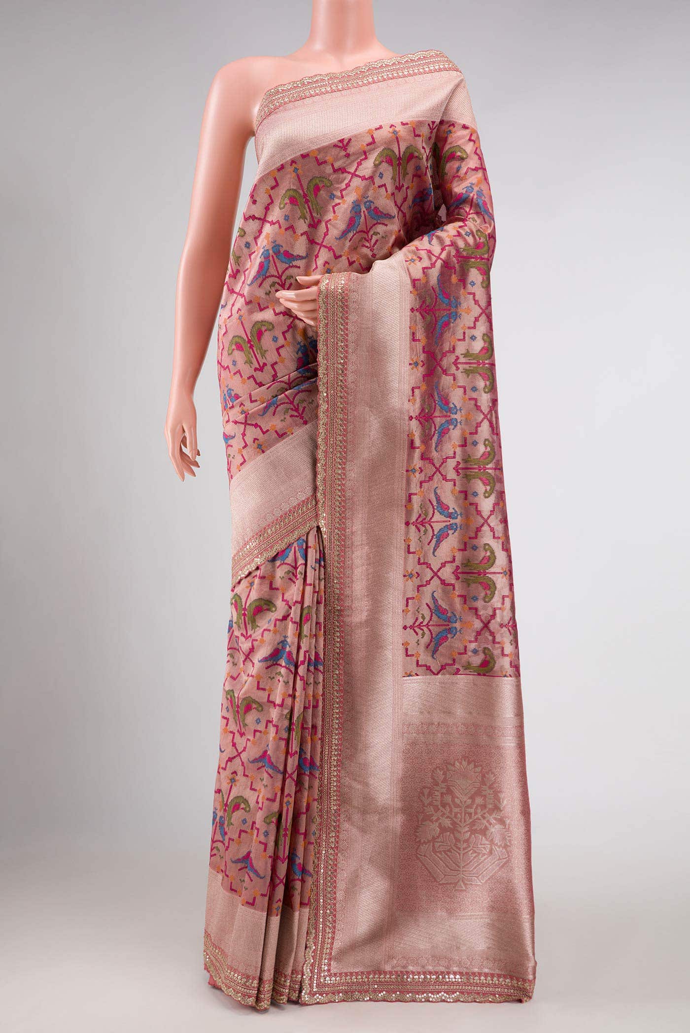 Pink Dual Tone Kota Silk Saree