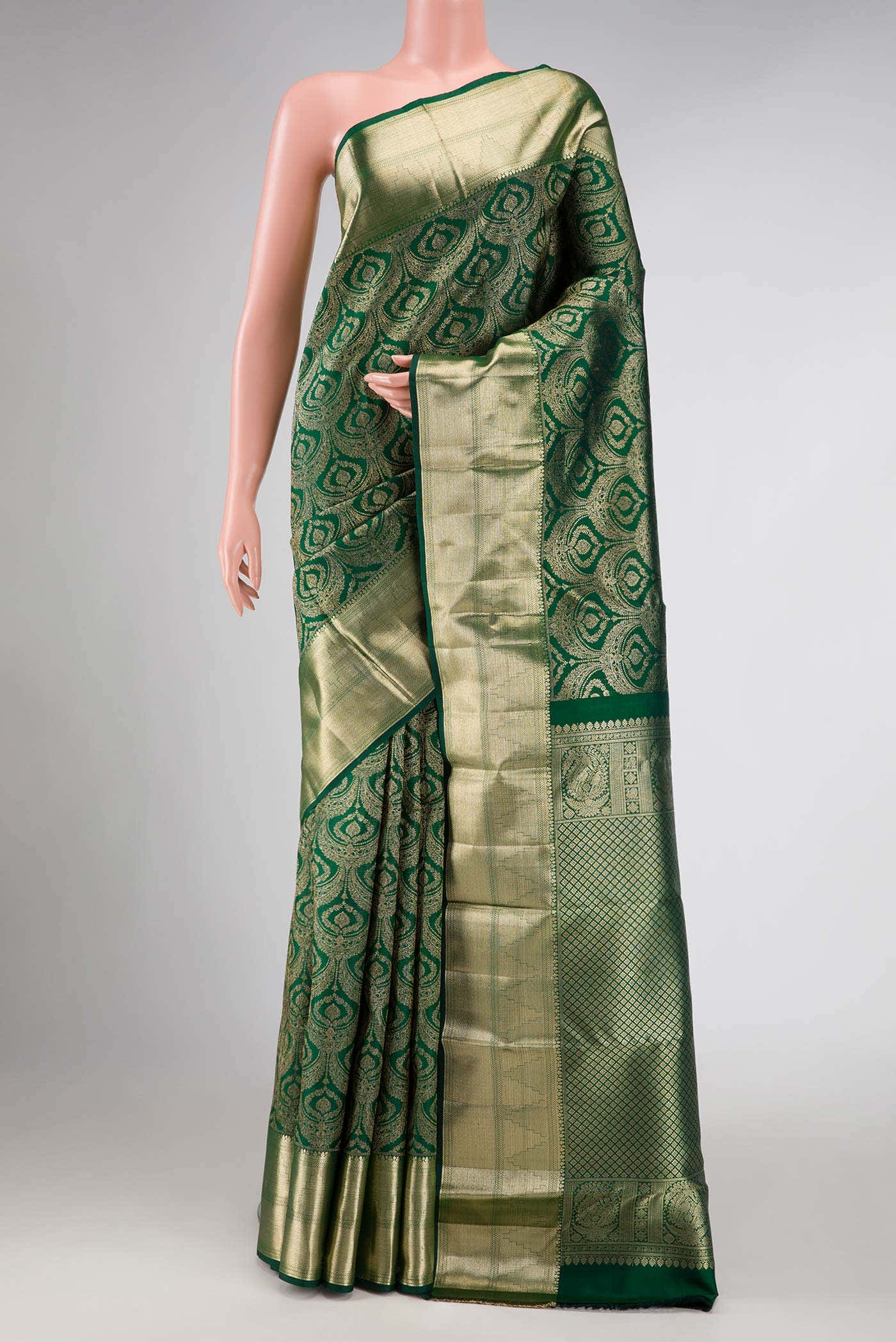 Green Dual Tone Kanchipuram Silk Saree