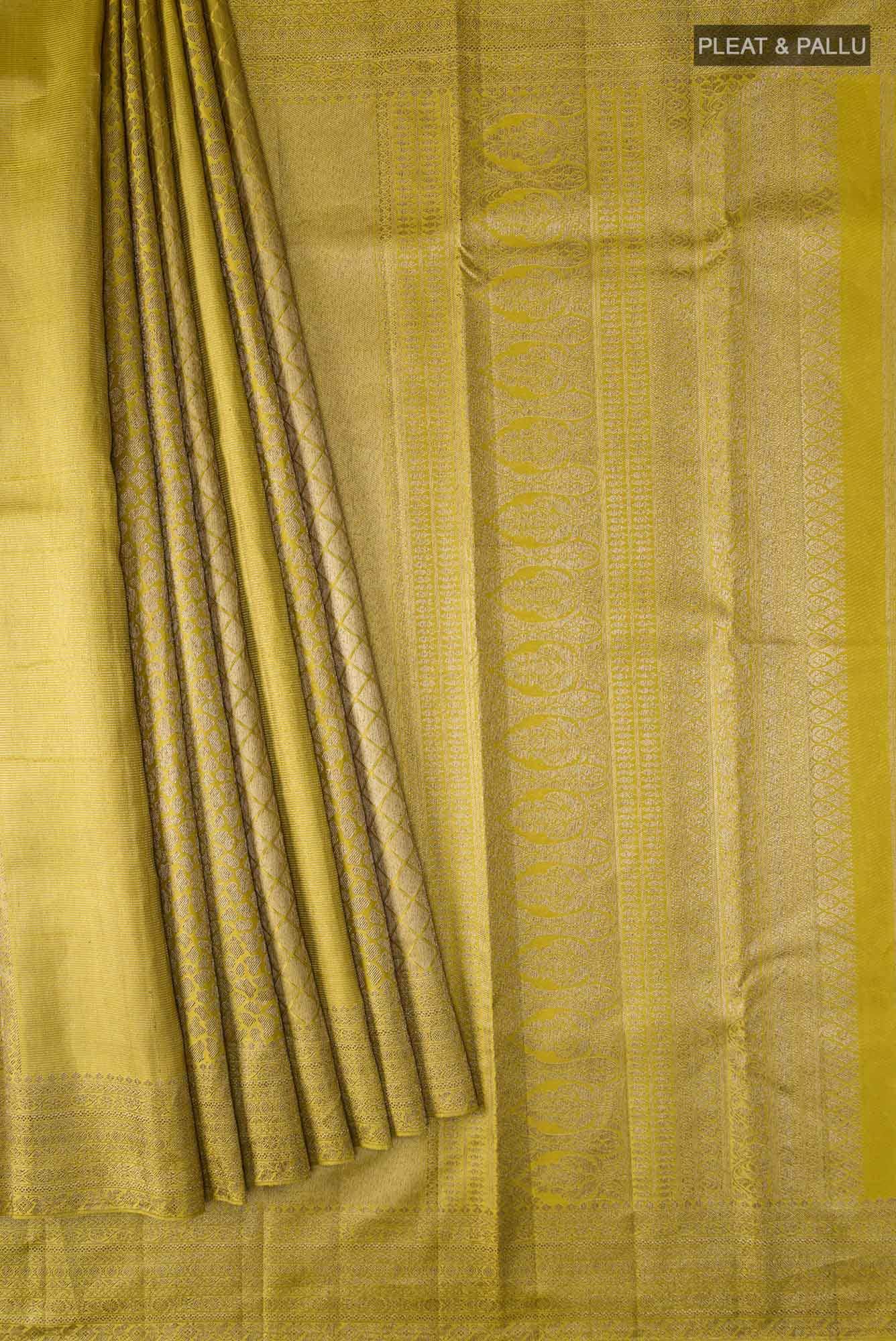 Mehandi Green Kanchipuram Silk Saree