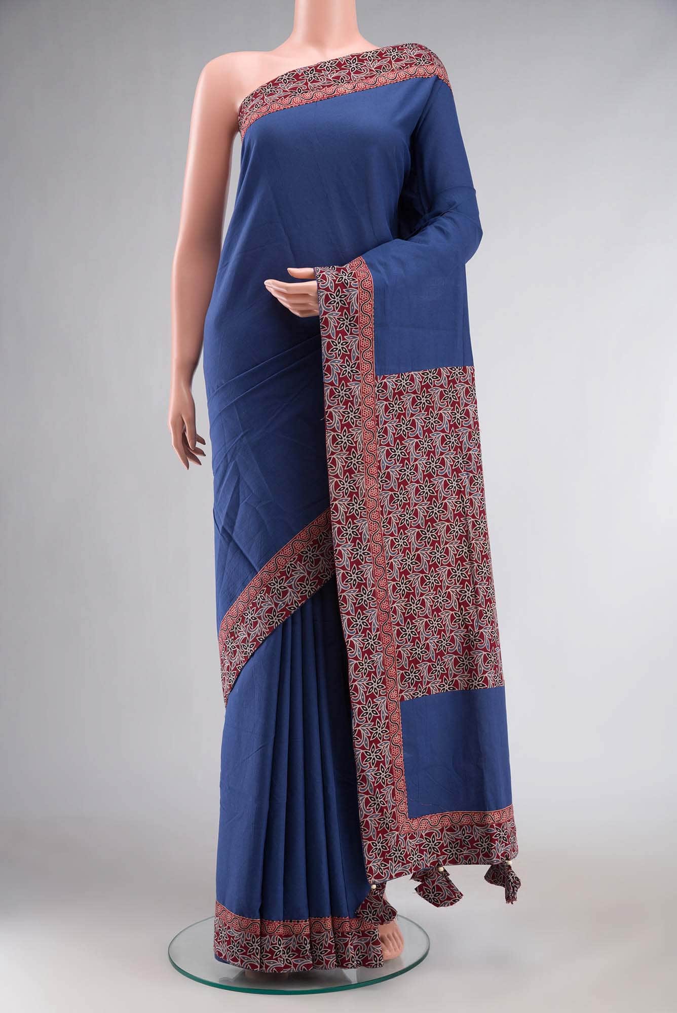 Blue Cotton Saree