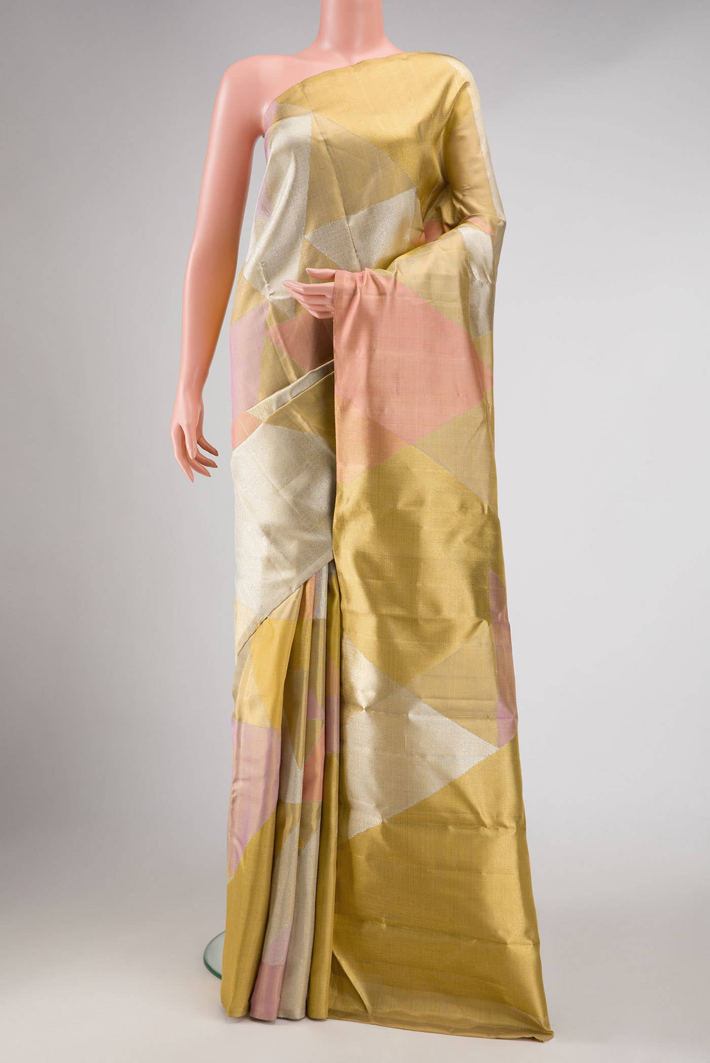 Gold Dual Tone Kanchipuram Tissue Silk Saree