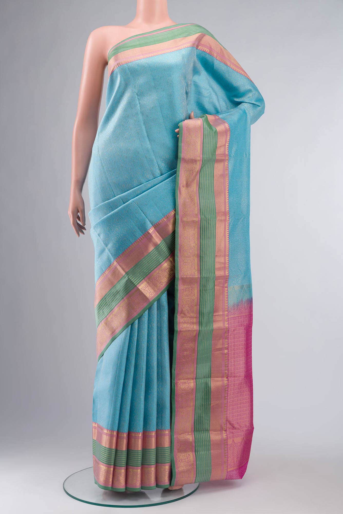 Blue Kanchipuram Silk Saree