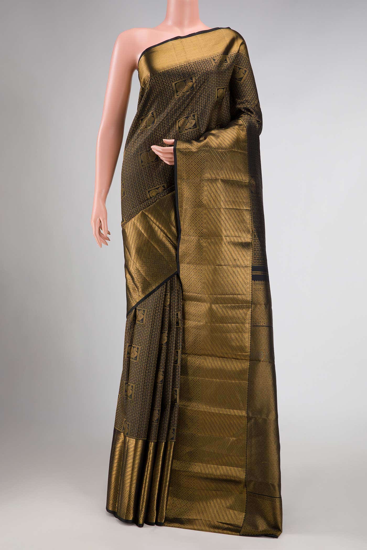 Black Kanchipuram Silk Saree