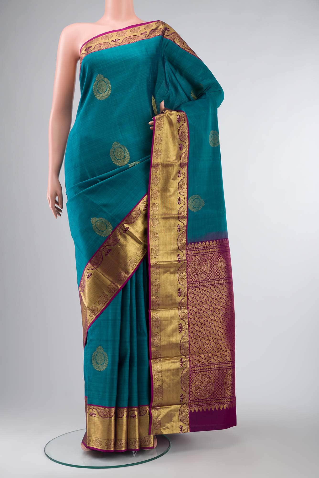 Blue Kanchipuram Silk Saree