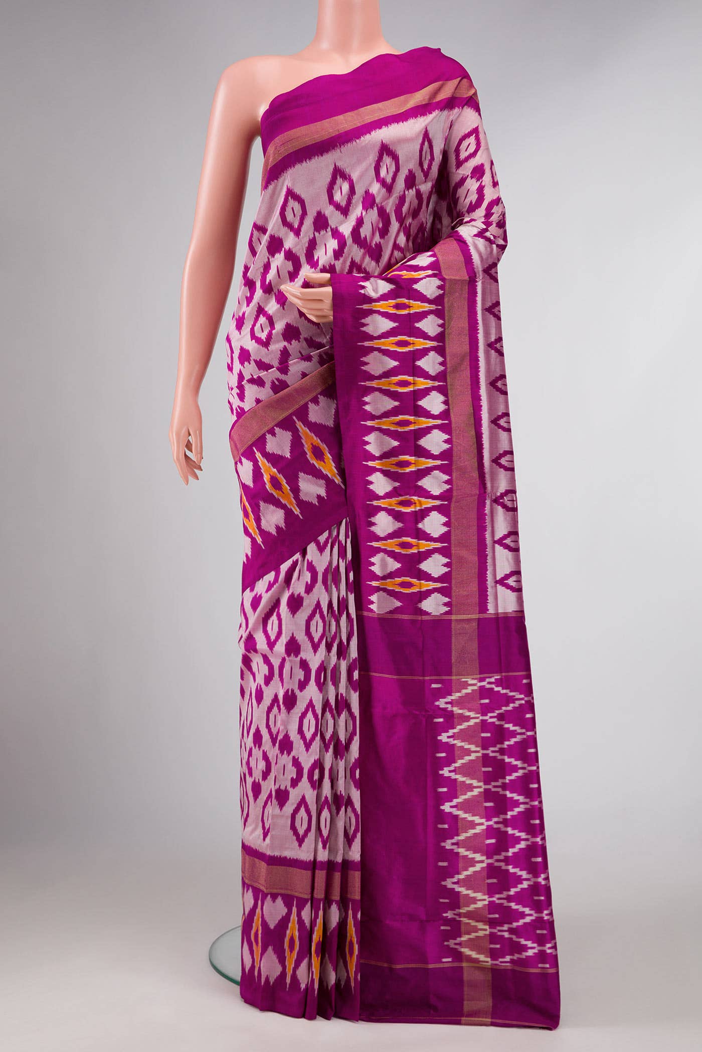 Purple Dual Tone Double Ikat Saree