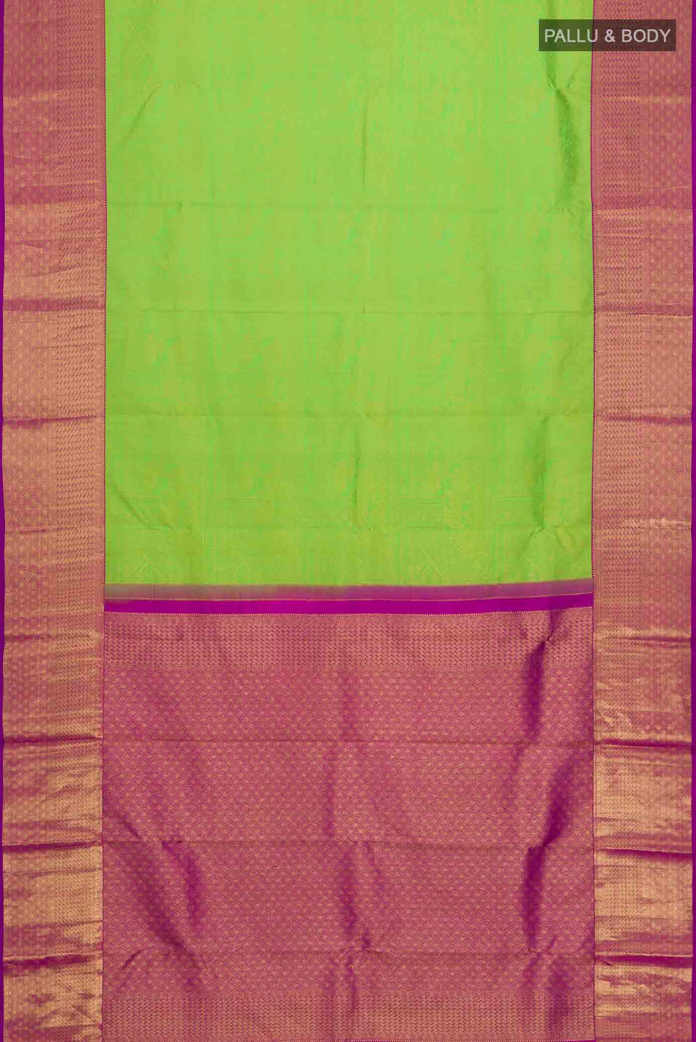 Parrot Green Kanchipuram Silk Saree