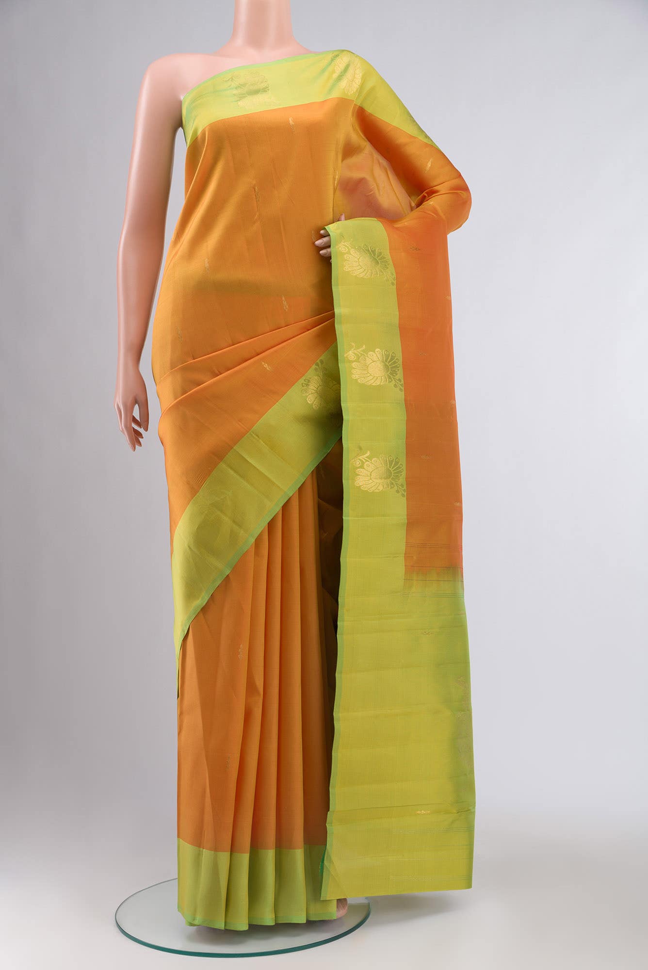 Orange Kanchipuram Silk Saree
