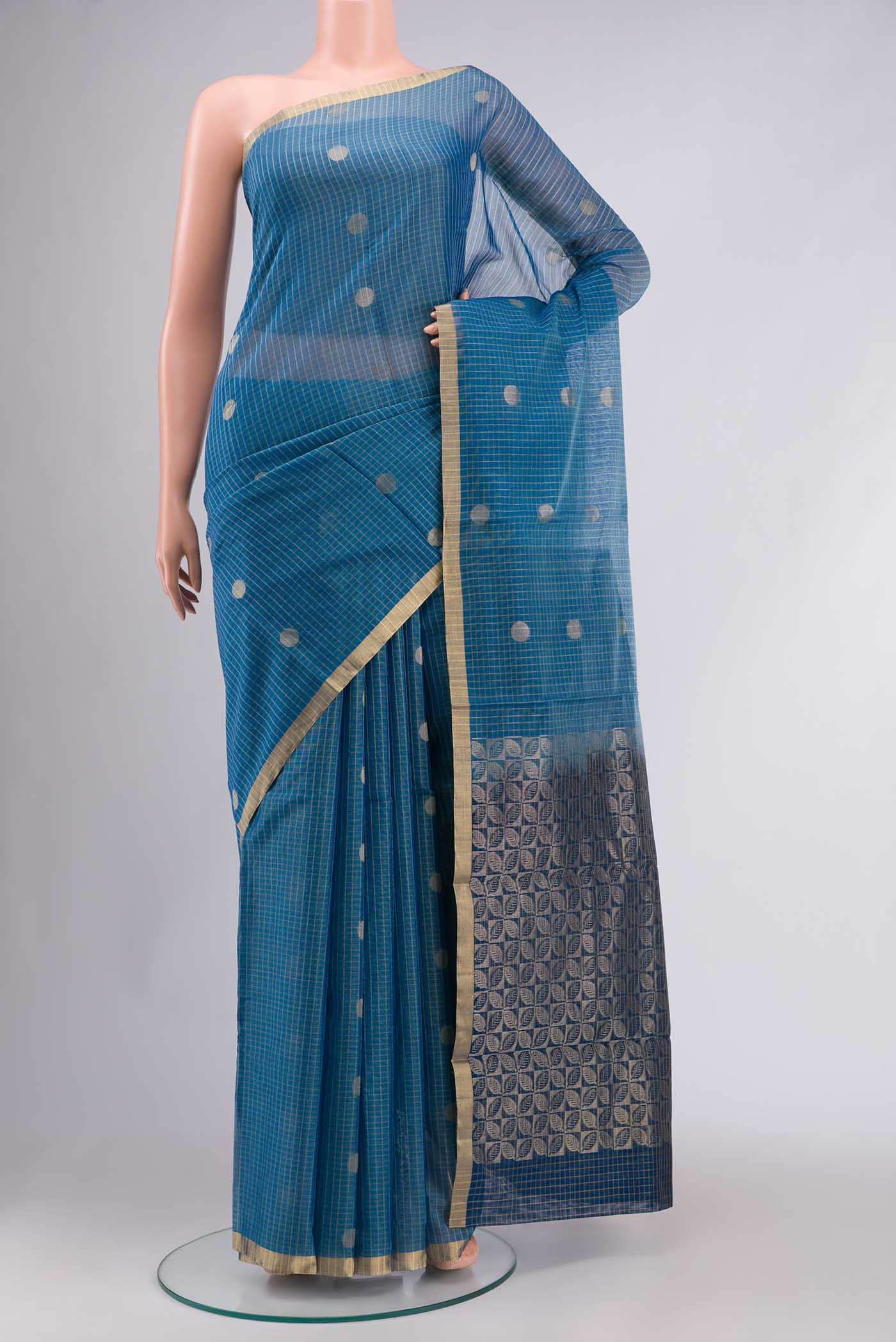 Blue Silk Cotton Saree