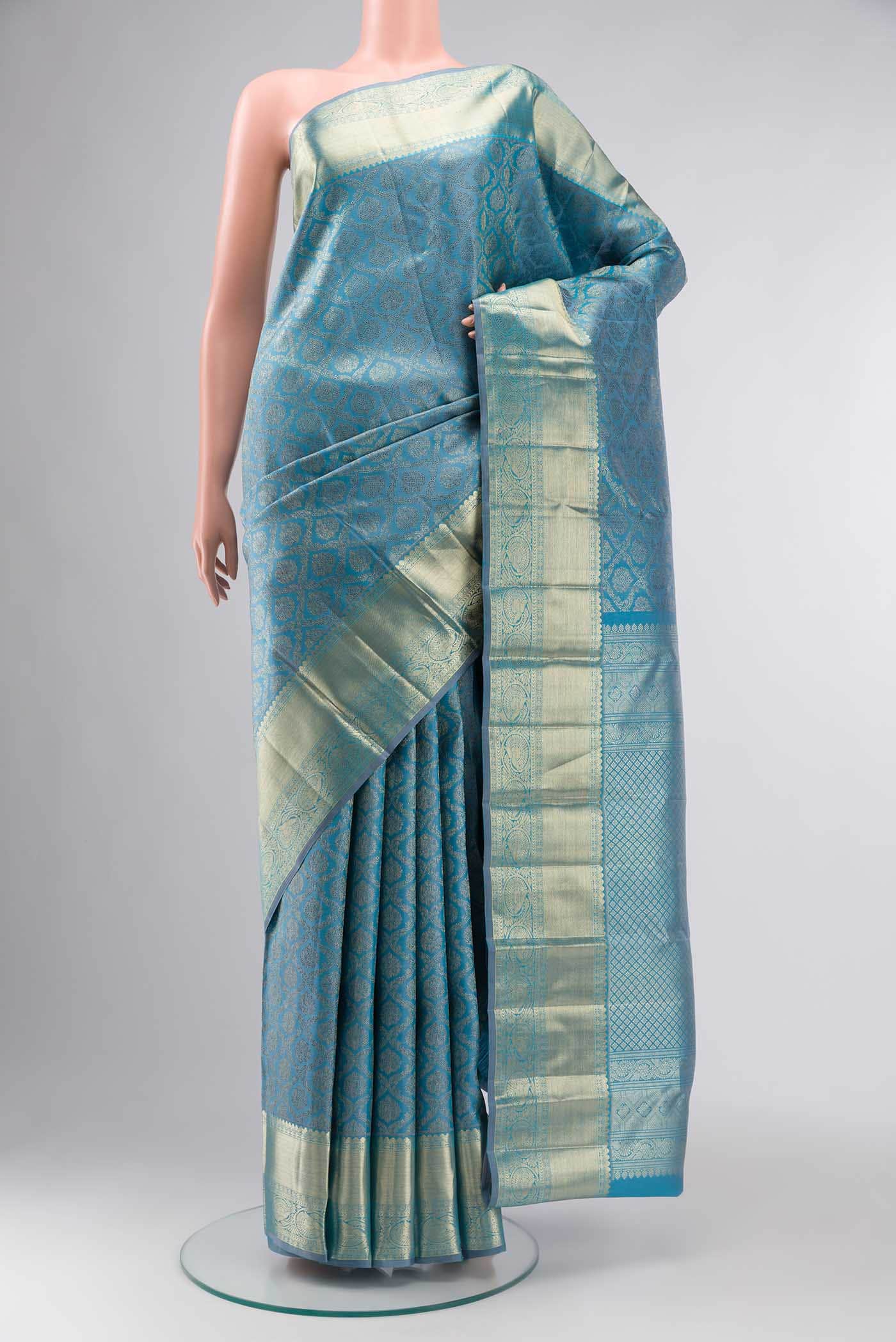Blue Kanchipuram Silk Saree