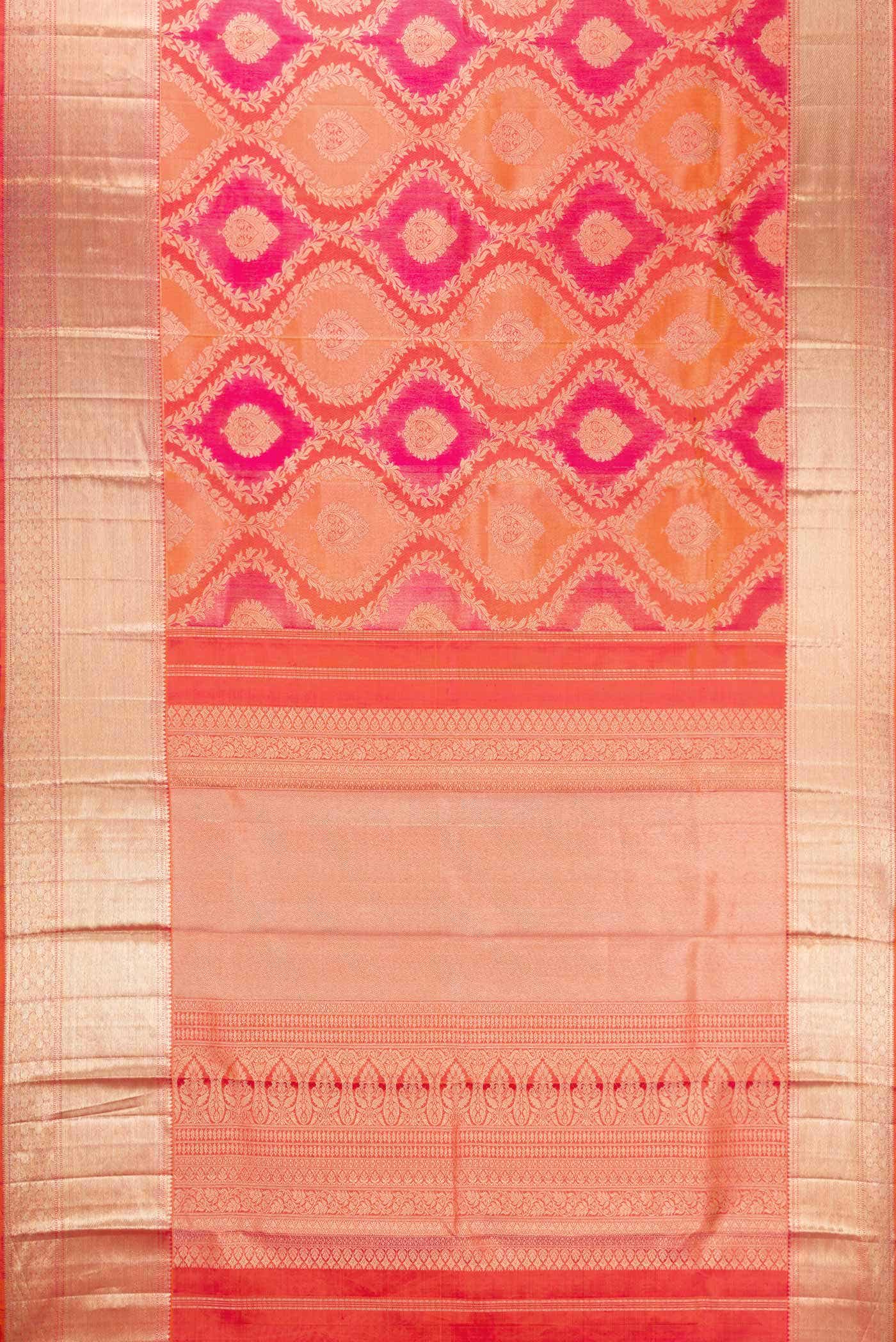 Pink Dual Tone Kanchipuram Silk Saree