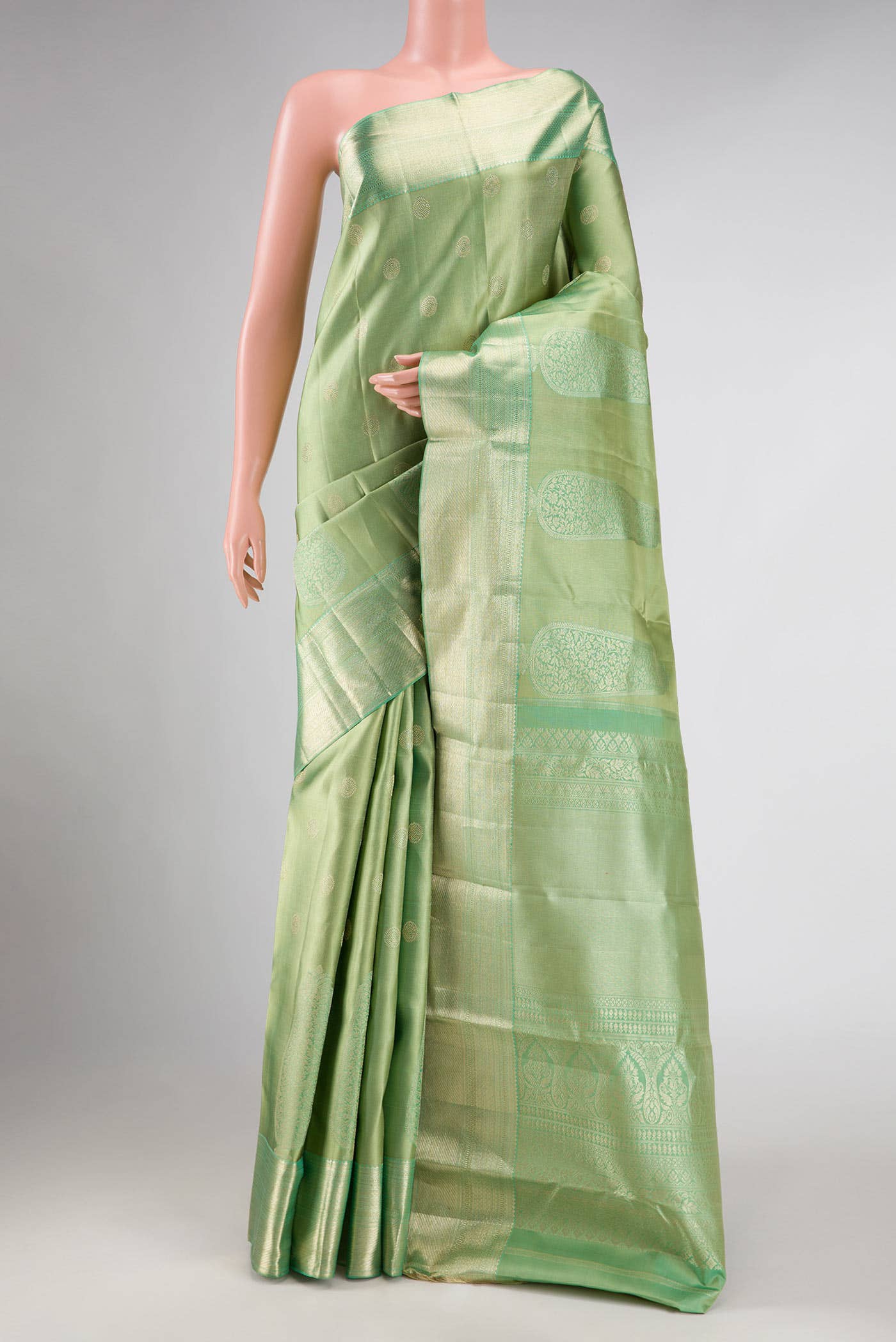 Green Dual Tone Kanchipuram Silk Saree